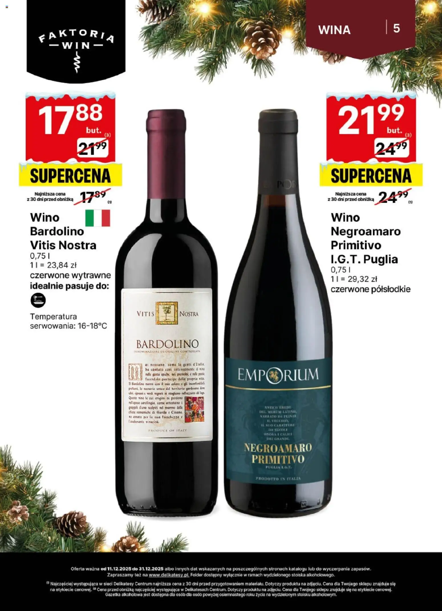 Delikatesy Centrum Gazetka - DeliBarek od 11.12.2025 | Strona: 5 | Produkty: Por, Delikatesy, Wino
