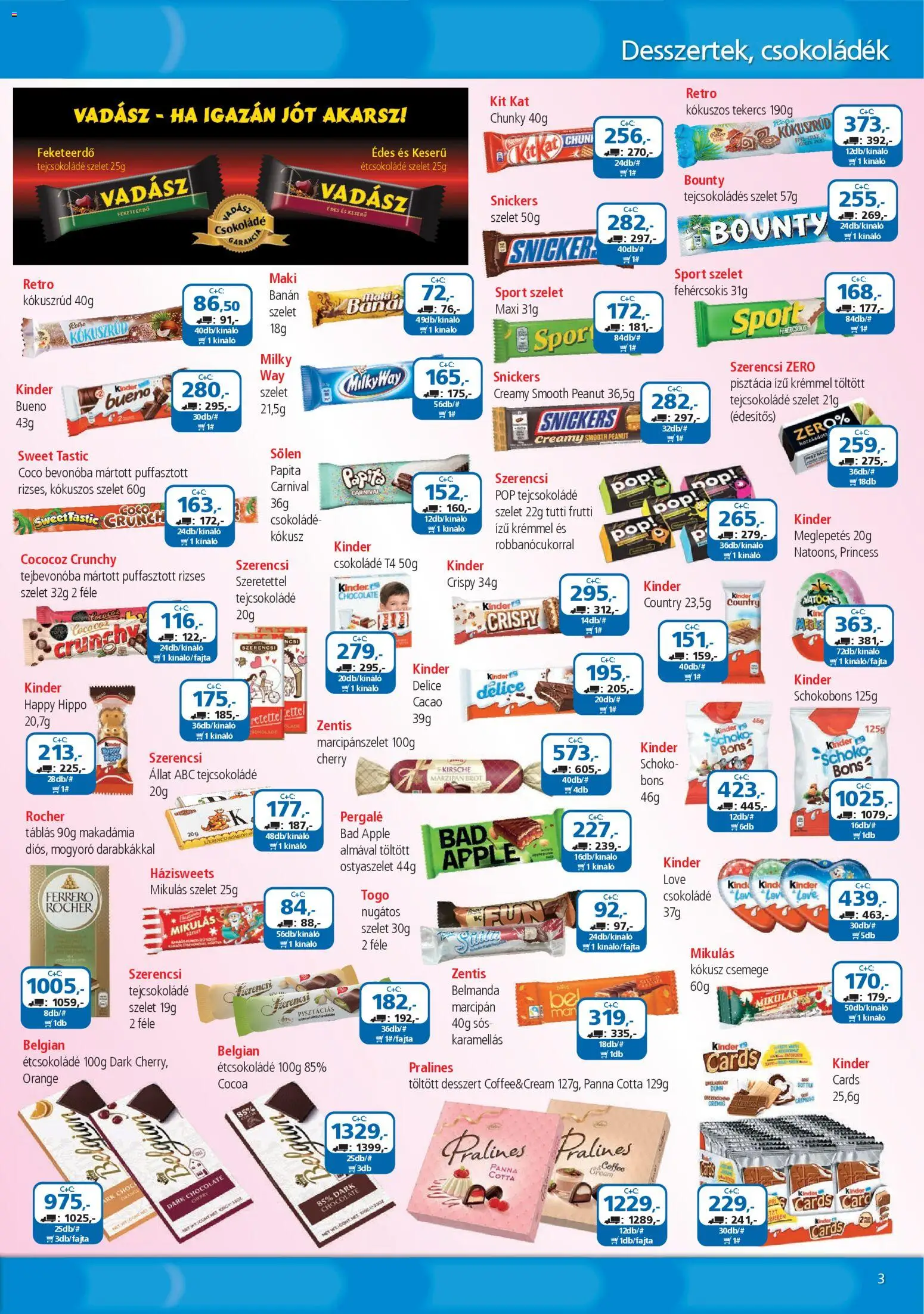 ÁRKLUB akciós ujság - amely érvényes a következő dátumtól: 01.11.2025 | Oldal: 3 | Termékek: Mogyoró, Marcipan, Étcsokoládé, Panna cotta