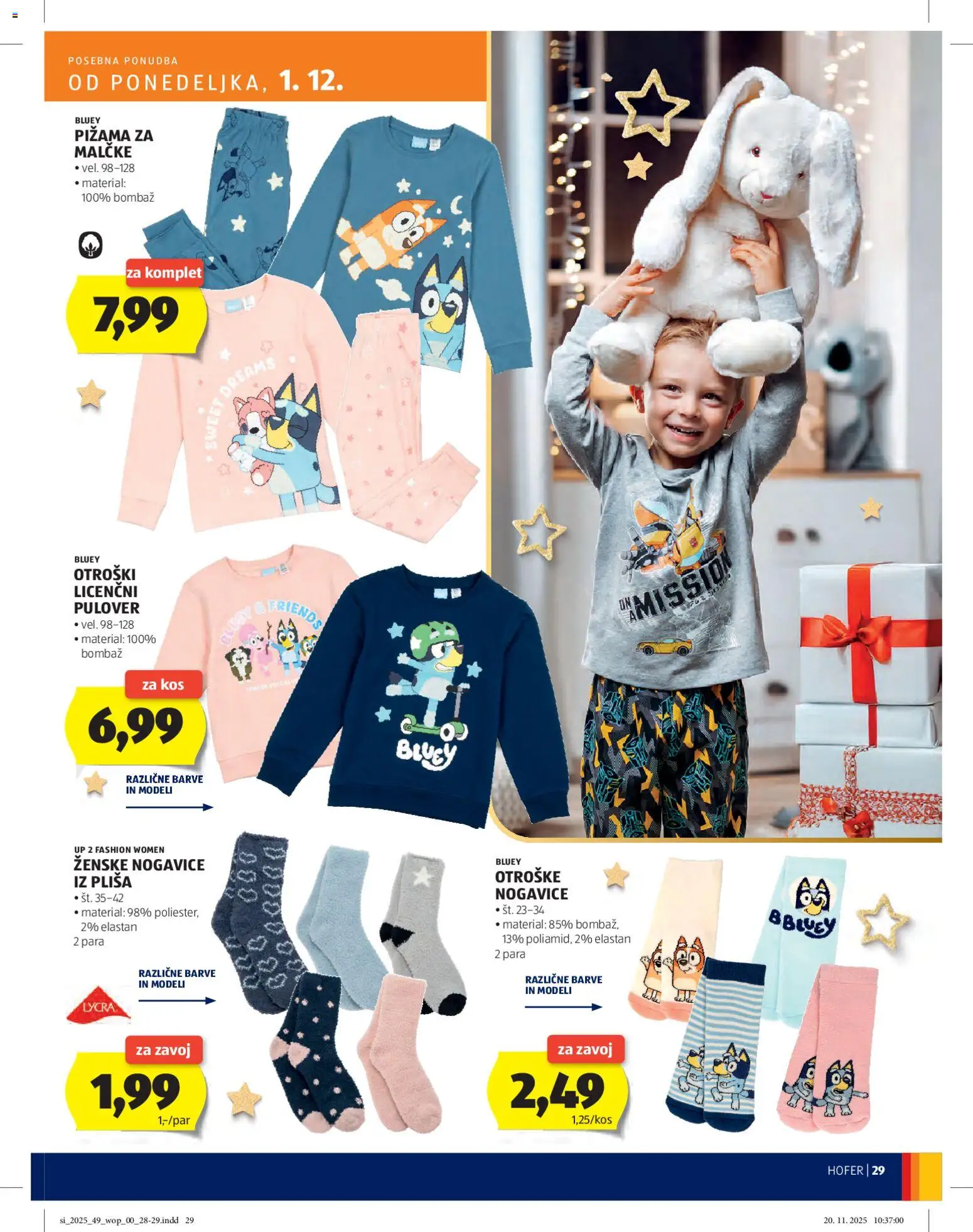 Novi Hofer katalog ponudbe – veljaven od 27.11.2025 | Stran: 29 | Izdelki: Pižama, Kos, Pulover, Nogavice