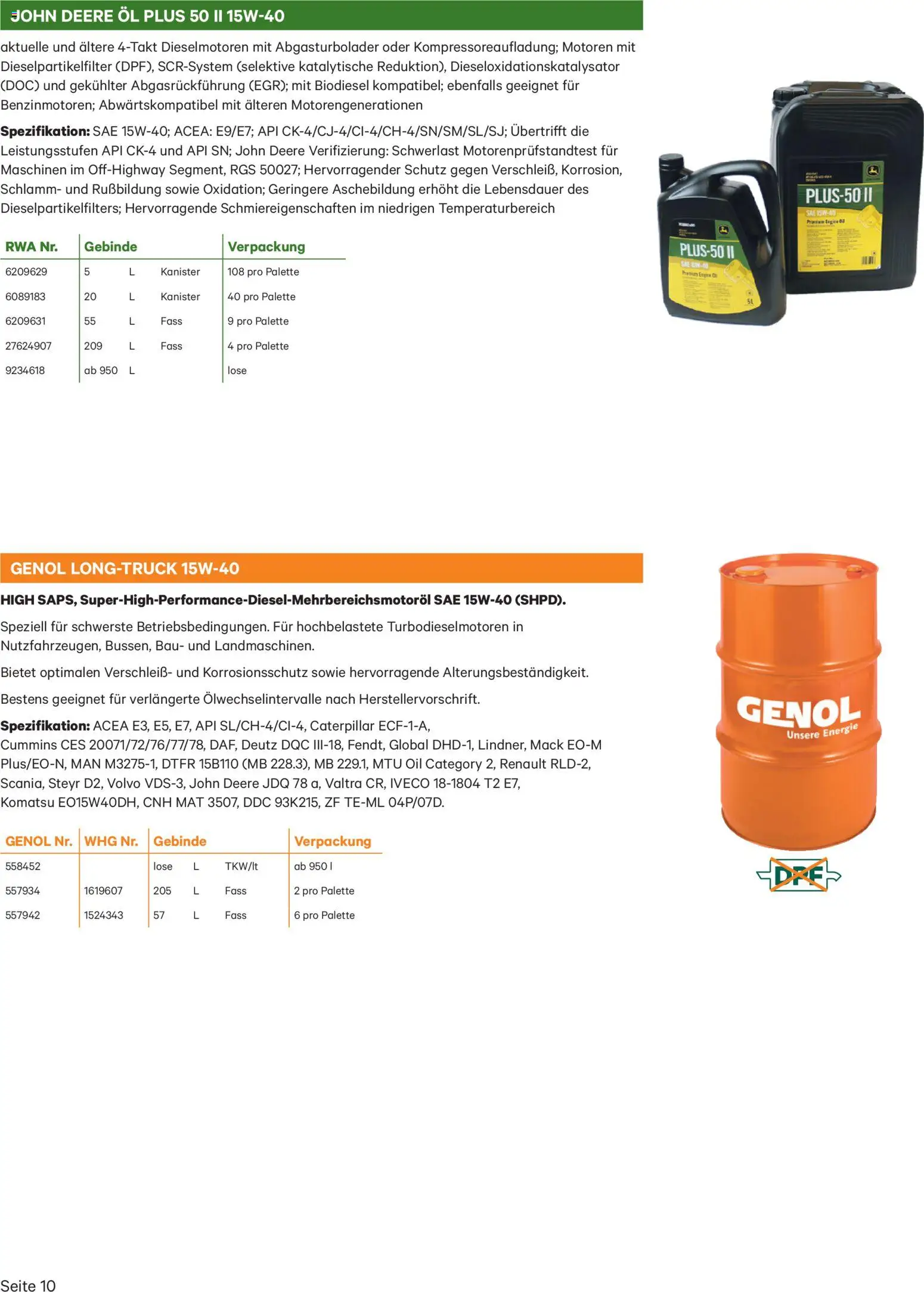 Lagerhaus Genol - Produkt- übersicht gültig ab 03.12.2025 | Seite: 10 | Produkte: Öl