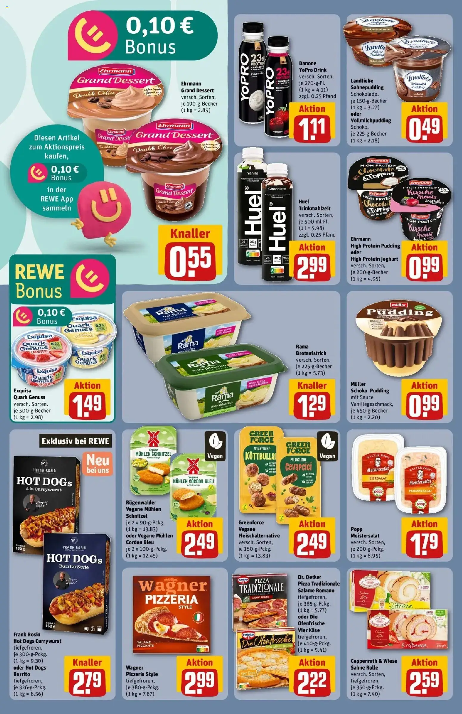 Rewe Prospekt Kiel	 – gültig ab 09.03.2026 | Seite: 18 | Produkte: High protein pudding, Quark, Schokolade, Wagner pizza