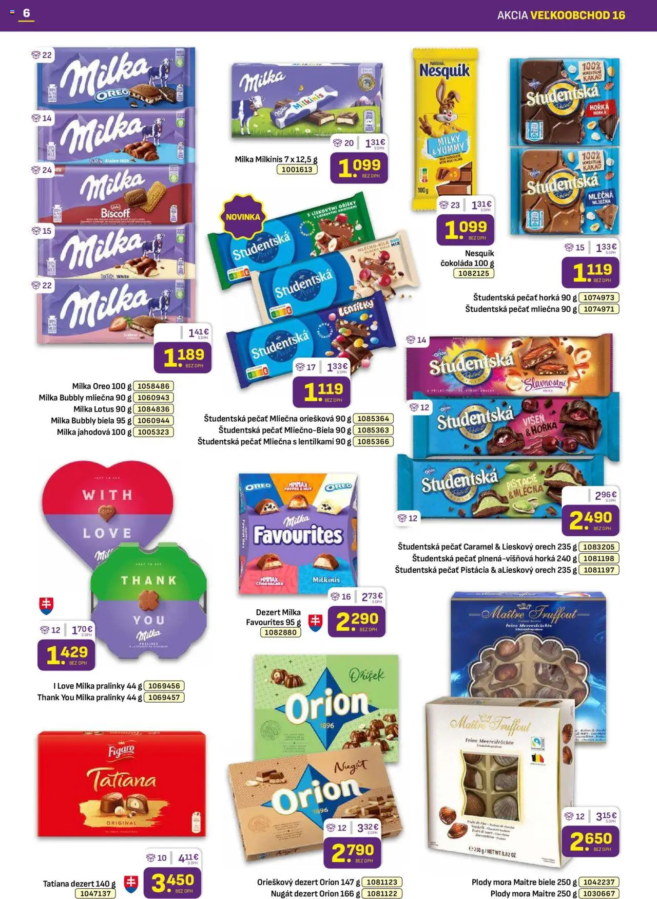 Libex leták │ platný od 11.08.2025 | Strana: 6 | Produkty: Študentská pečať, Pistácie, Nesquik, Kakao