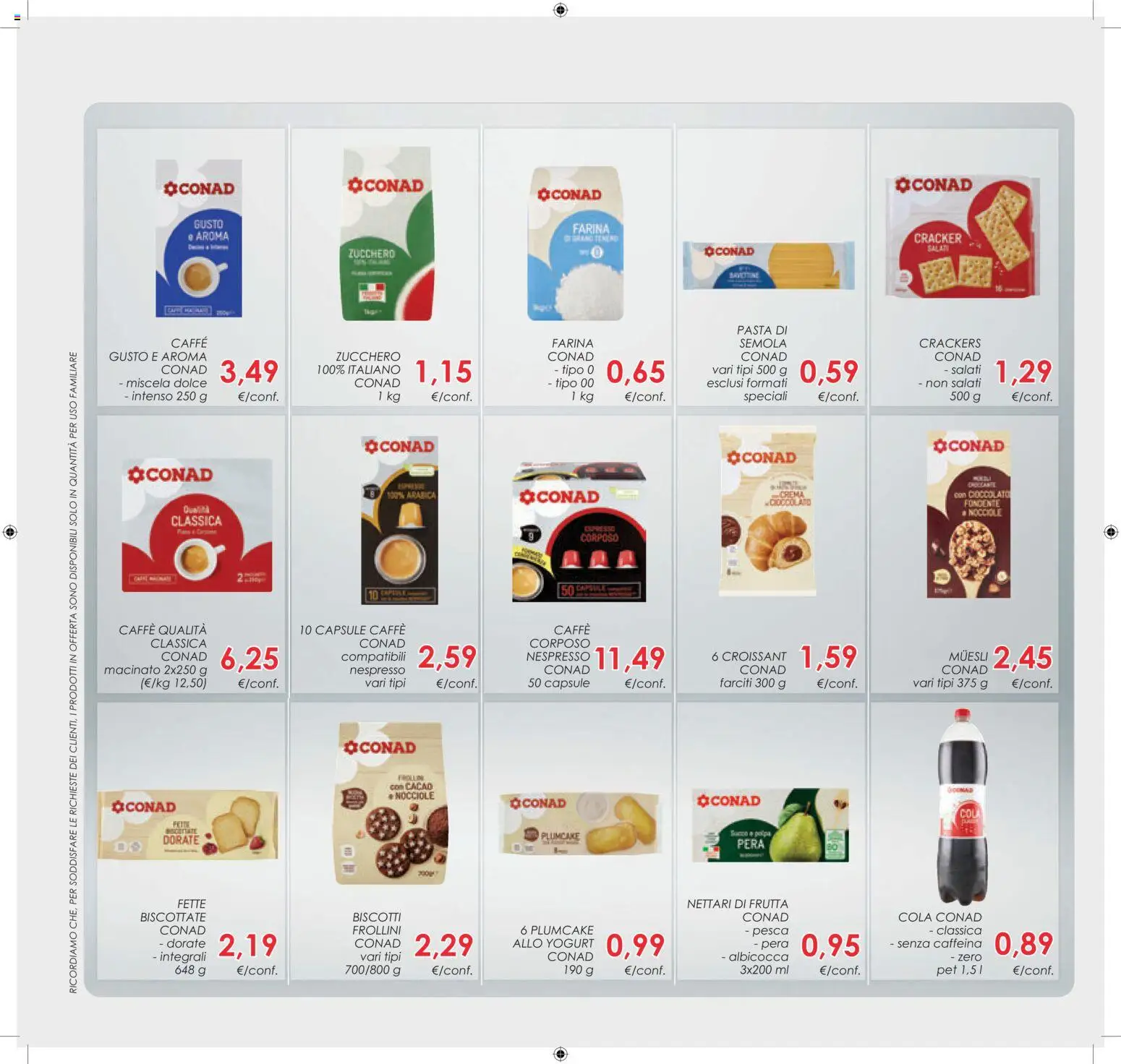 Volantino Conad del 27.12.2025 | Pagina: 40 | Prodotti: Yogurt, Farina, Pesca, Fette biscottate