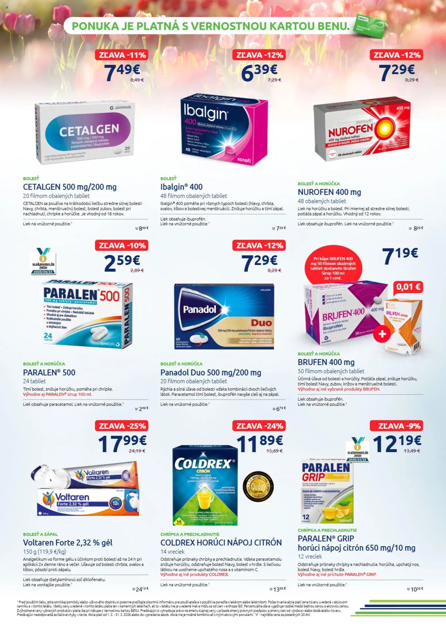 Nové BENU Lekáreň akcie – leták je platný od 01.03.2026 | Strana: 2 | Produkty: Tablet, Voltaren, Soľ