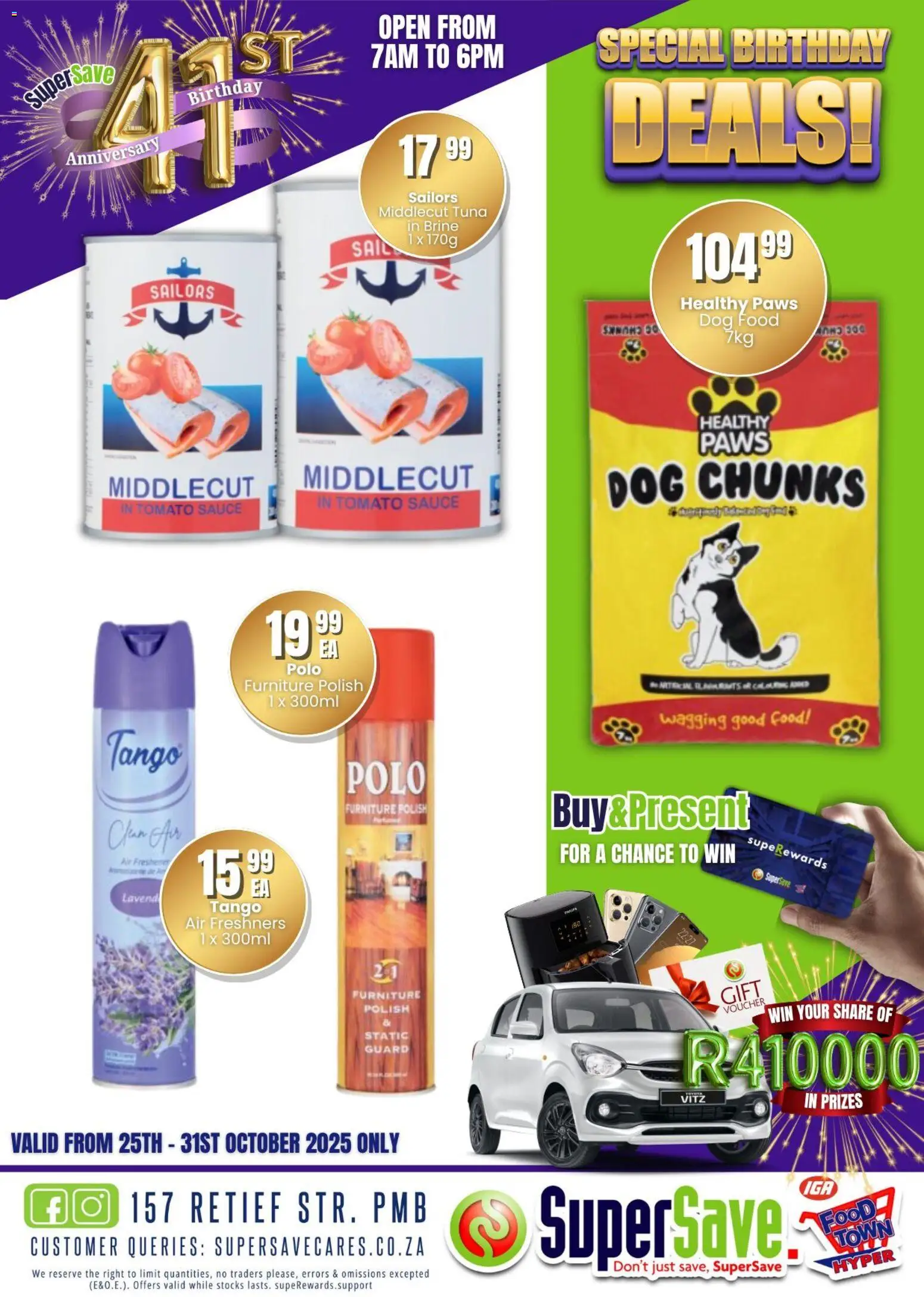 New Super Save catalogue – valid from 25.10.2025 | Page: 107 | Products: Tuna, Tomato sauce, Sauce, Dog food