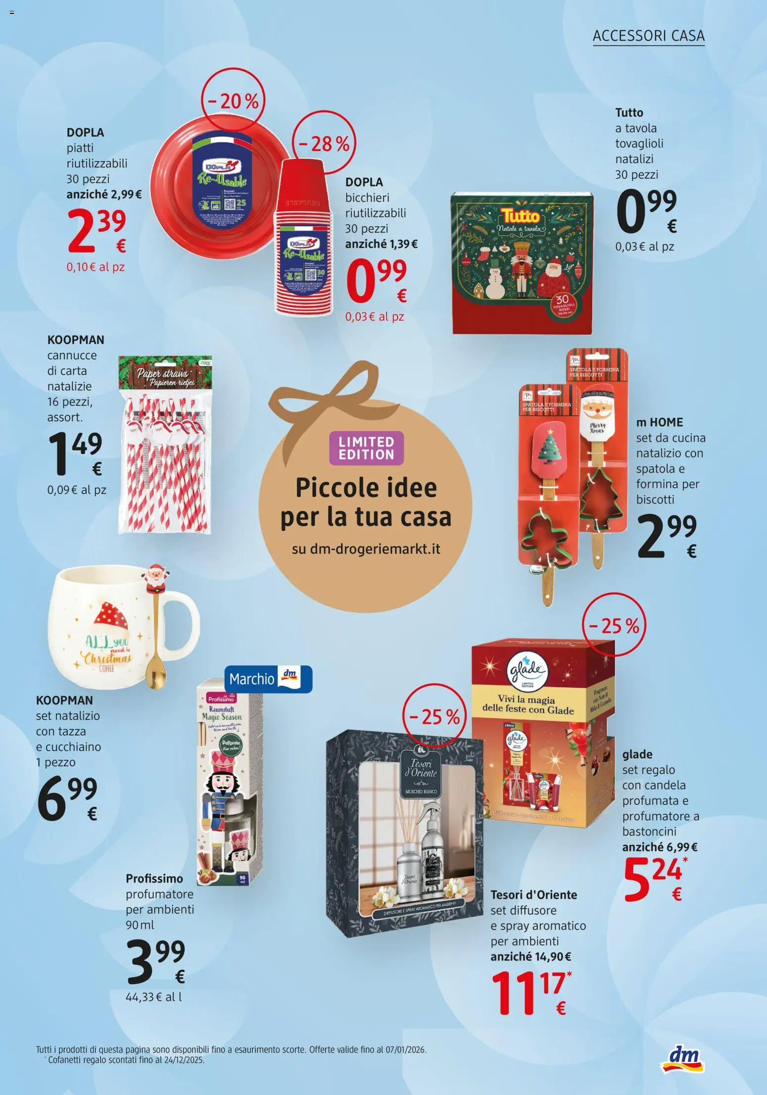 Volantino dm drogerie markt del 18.12.2025 | Pagina: 7 | Prodotti: Biscotti, Spatola, Candela