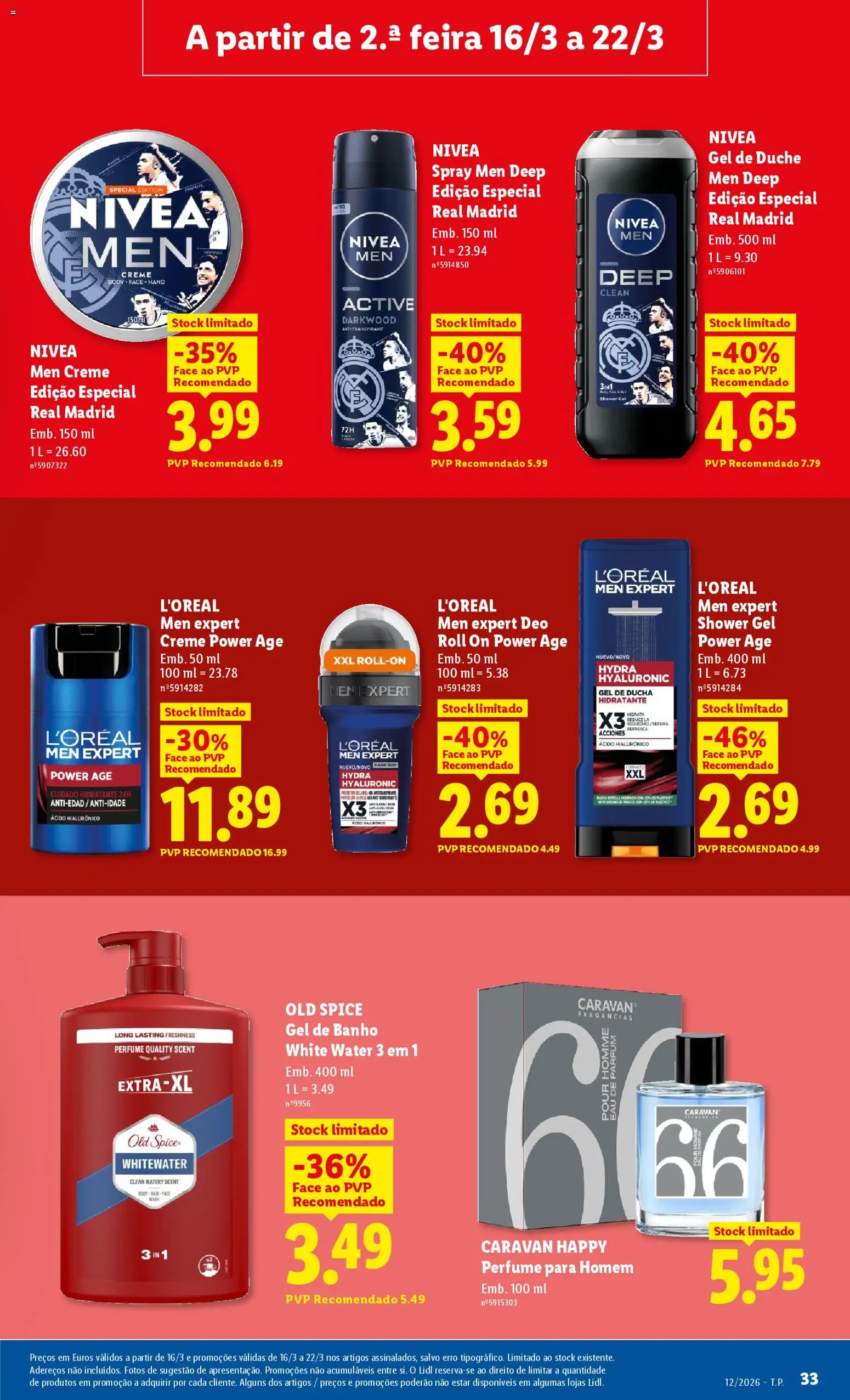 Lidl folheto │ válido de 16.03.2026 | Página: 33 | Produtos: Perfume, Gel de banho, Banho, Creme