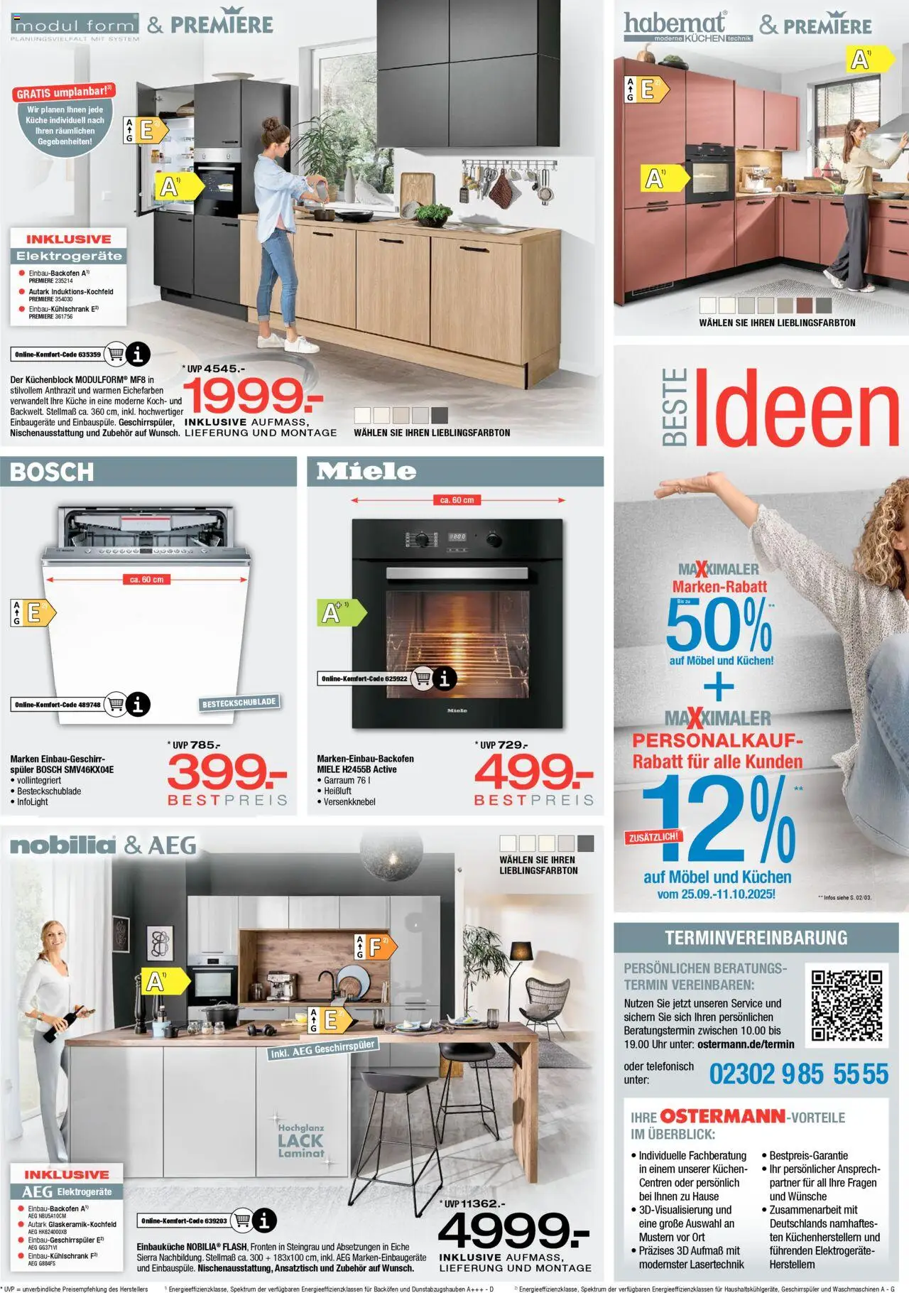 Ostermann Prospekt 	 – gültig ab 25.09.2025 | Seite: 10 | Produkte: Miele, Einbauküche, Kuchen, Uhr