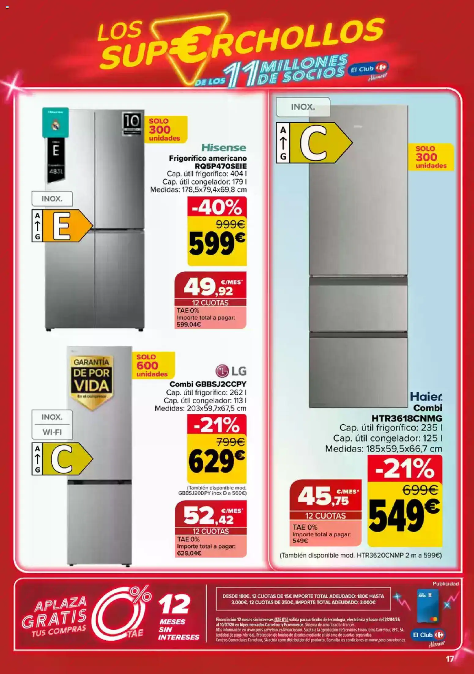 Carrefour Super chollos │ válido desde el 23.04.2026 | Página: 17 | Productos: Congelador, Combi