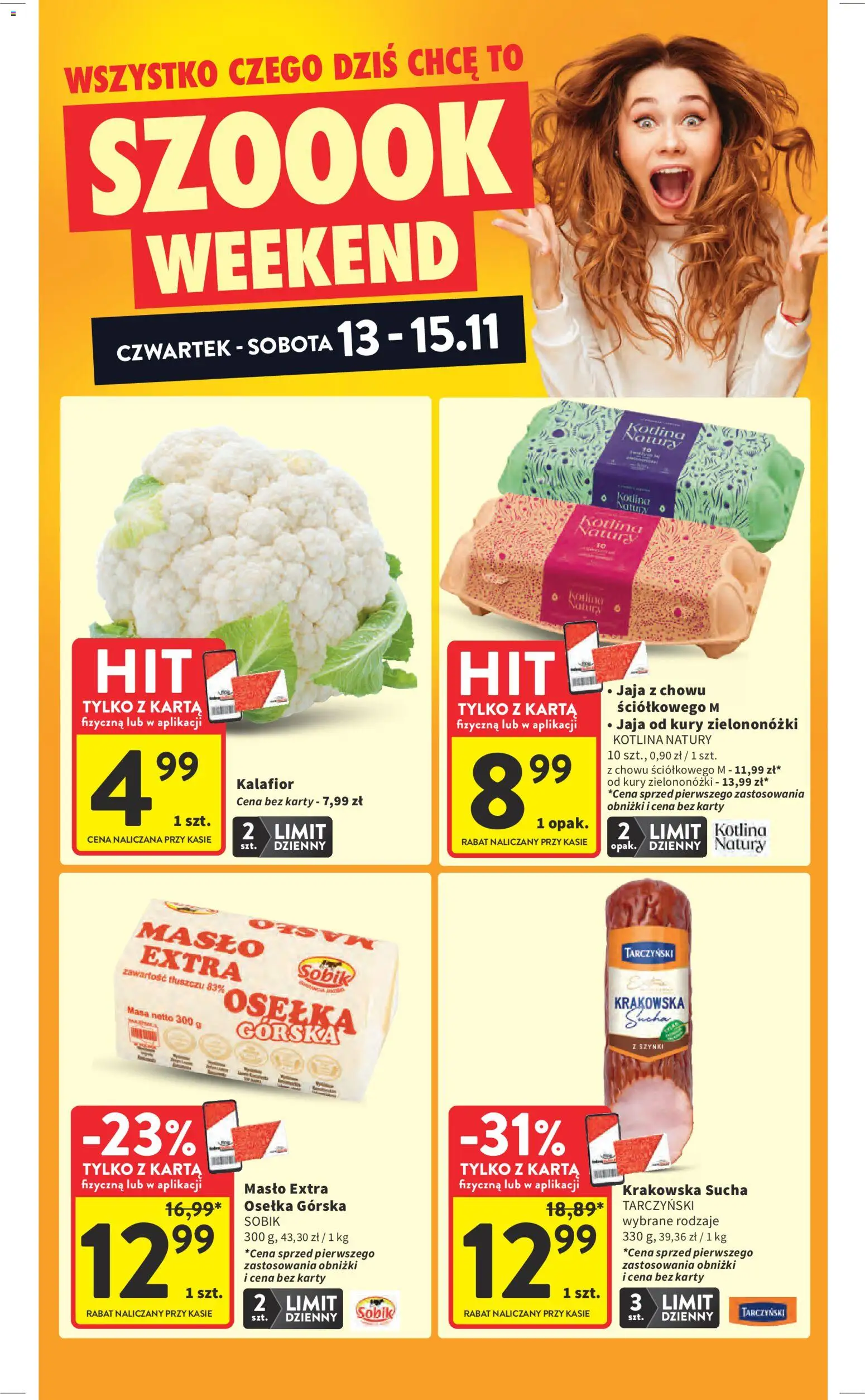 Intermarche Gazetka od 13.11.2025 | Strona: 4 | Produkty: Karta, Kalafior, Masło, Jaja