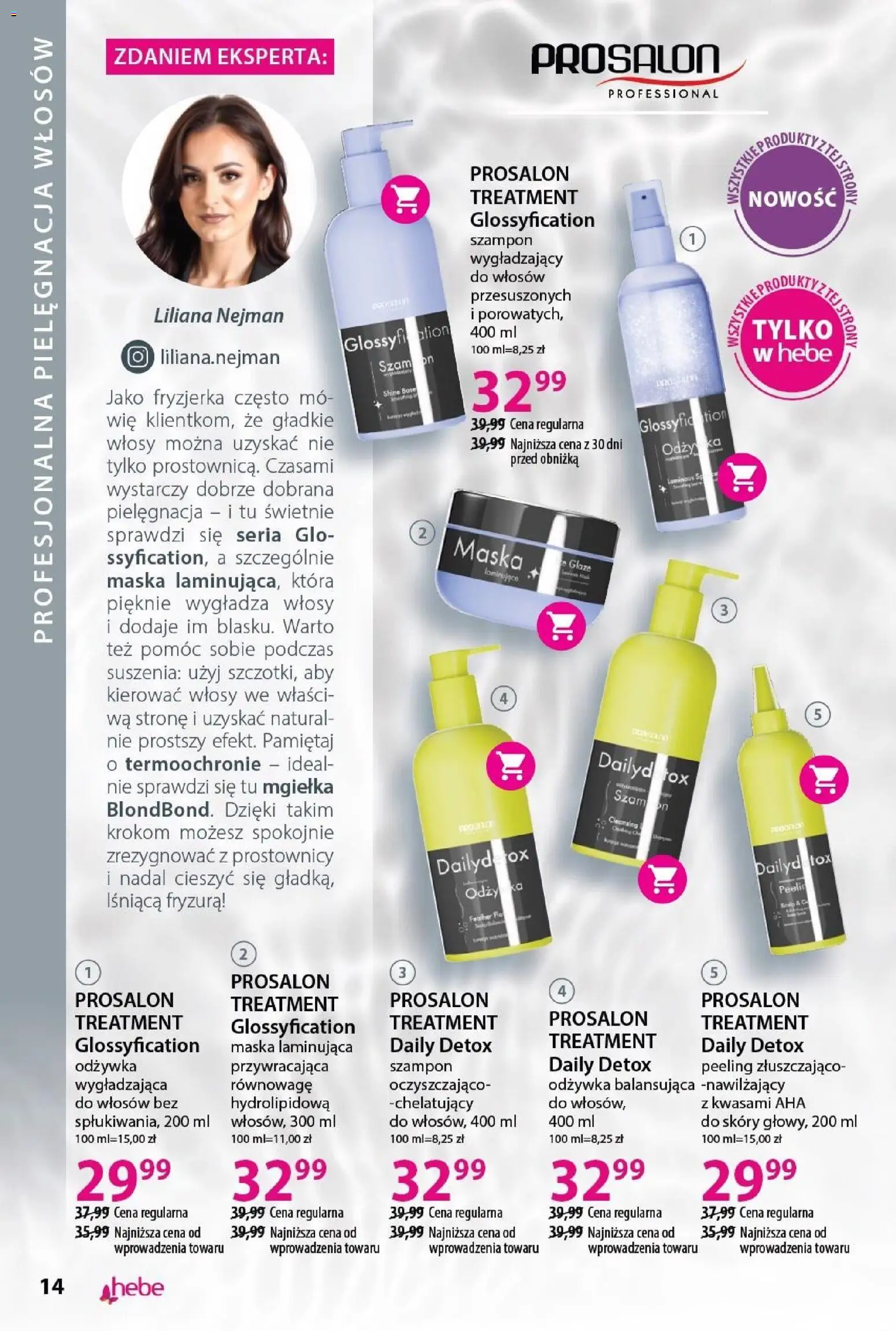 Hebe Gazetka - Katalog od 31.01.2026 | Strona: 14 | Produkty: Szampon, Odżywka, Maska, Peeling