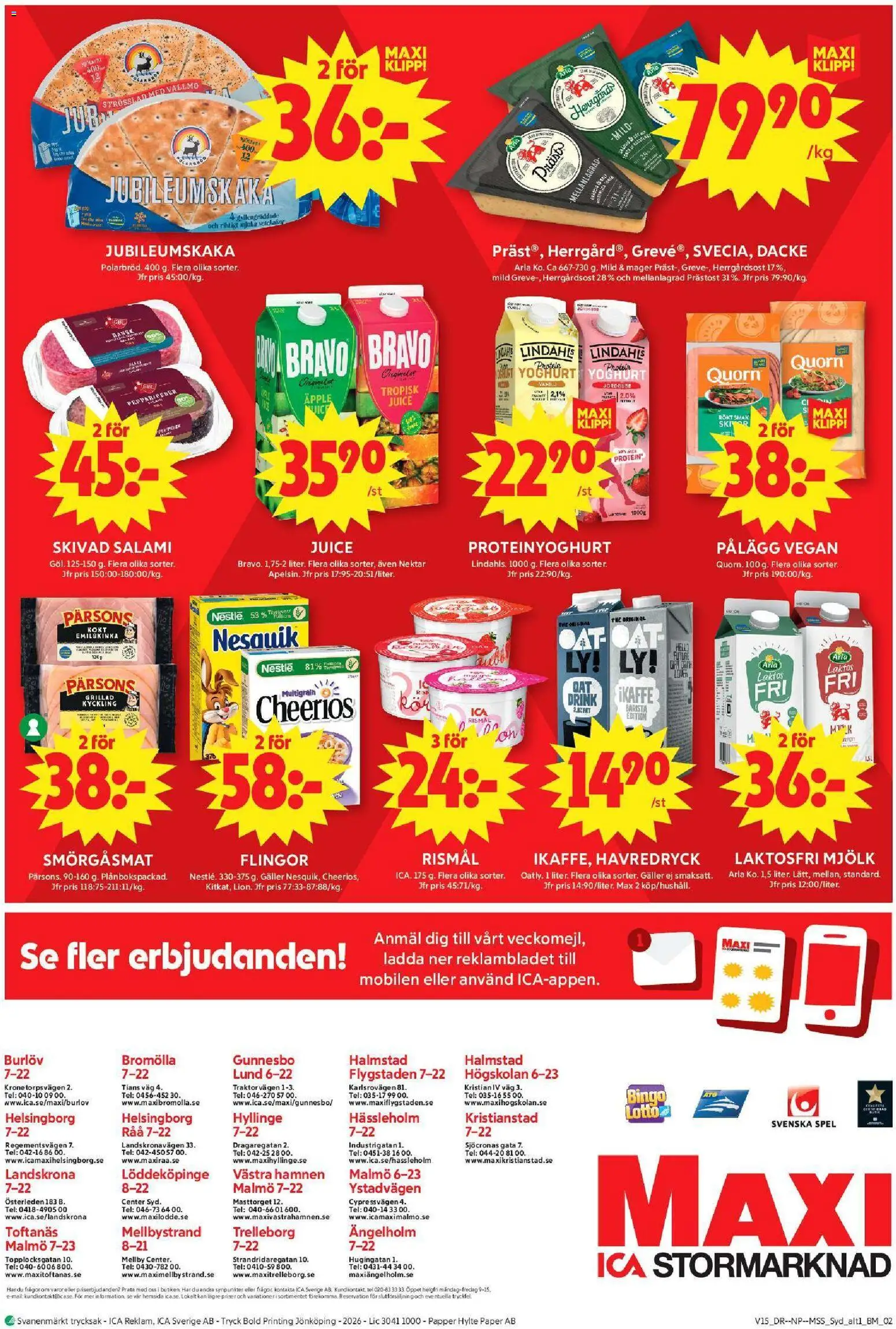 ICA Maxi reklamblad aktuell från 06.04.2026 | Sida: 10 | Produkter: Havredryck, Yoghurt, Salami, Flingor