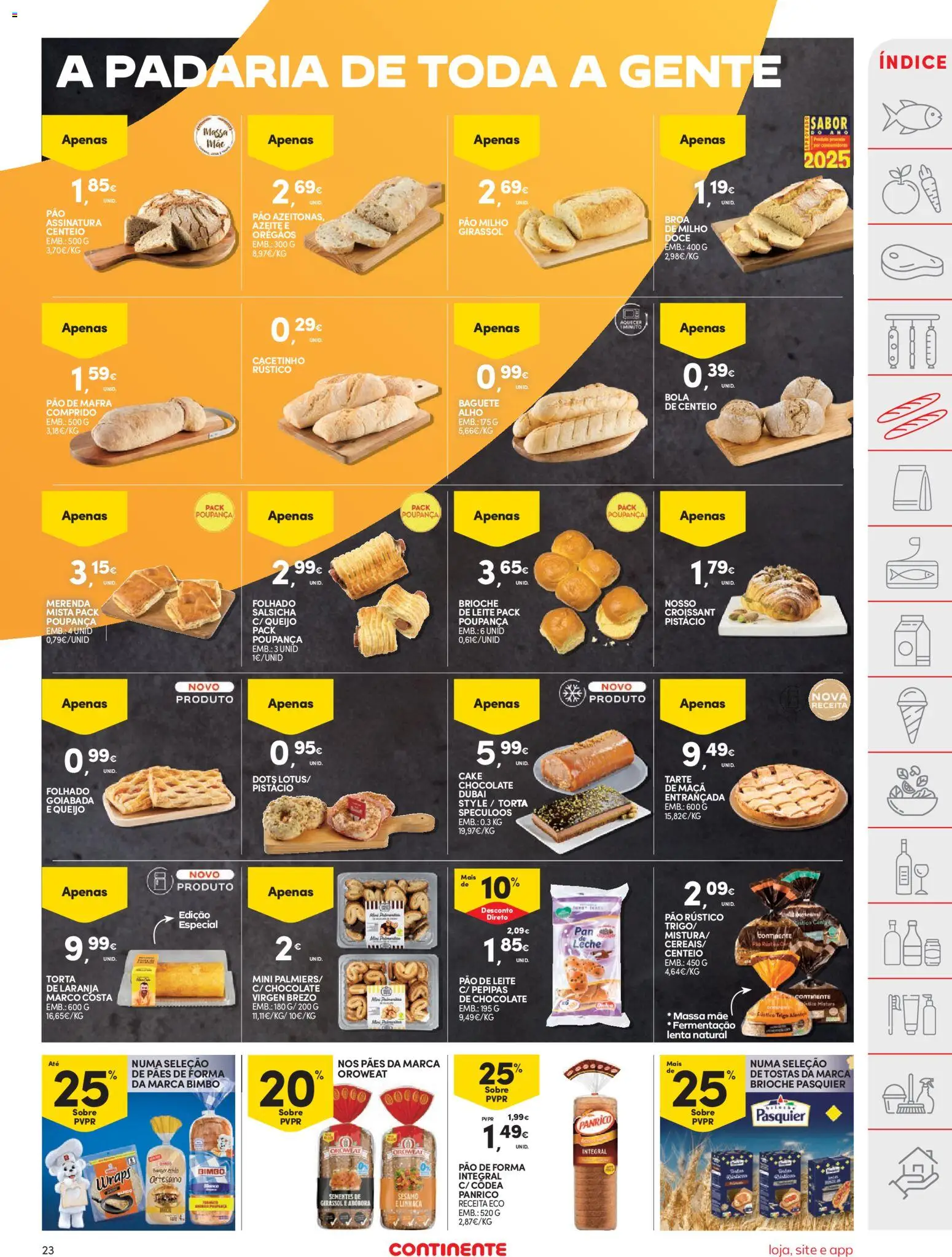 Continente folheto │ válido de 17.02.2026 | Página: 23 | Produtos: Padaria, Tostas, Maça, Torta