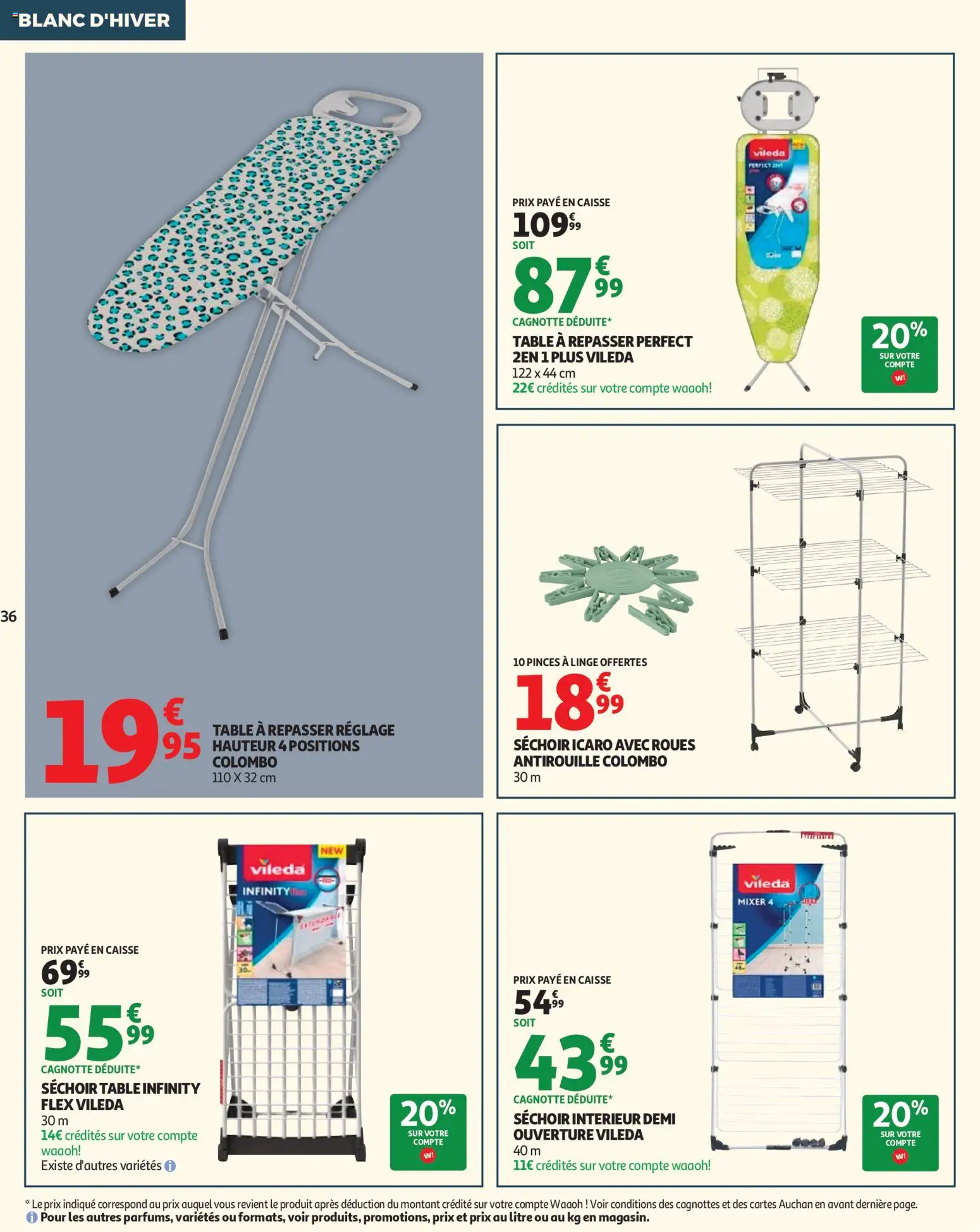 {H1} | Page: 36 | Produits: Pinces, Séchoir, Table à repasser, Mixer