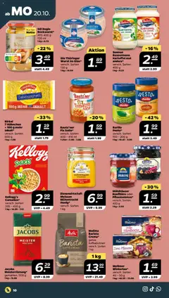 Netto Prospekt 	 ab 20.10.2025 gültig | Seite: 10 | Produkte: Bockwurst, Melitta, Tomaten, Kellogg's