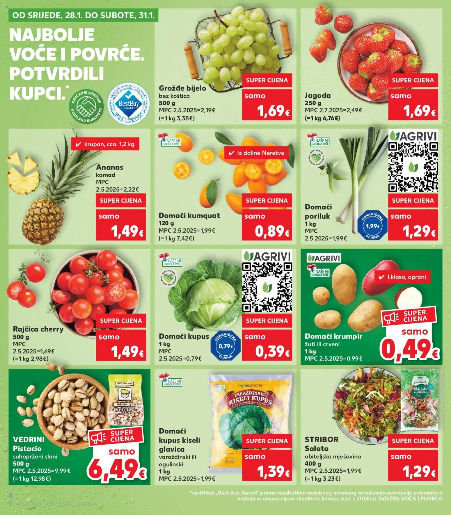 Kaufland katalog | vrijedi od 28.01.2026 | Stranica: 8 | Proizvodi: Ananas, Voće, Kupus, Grožđe