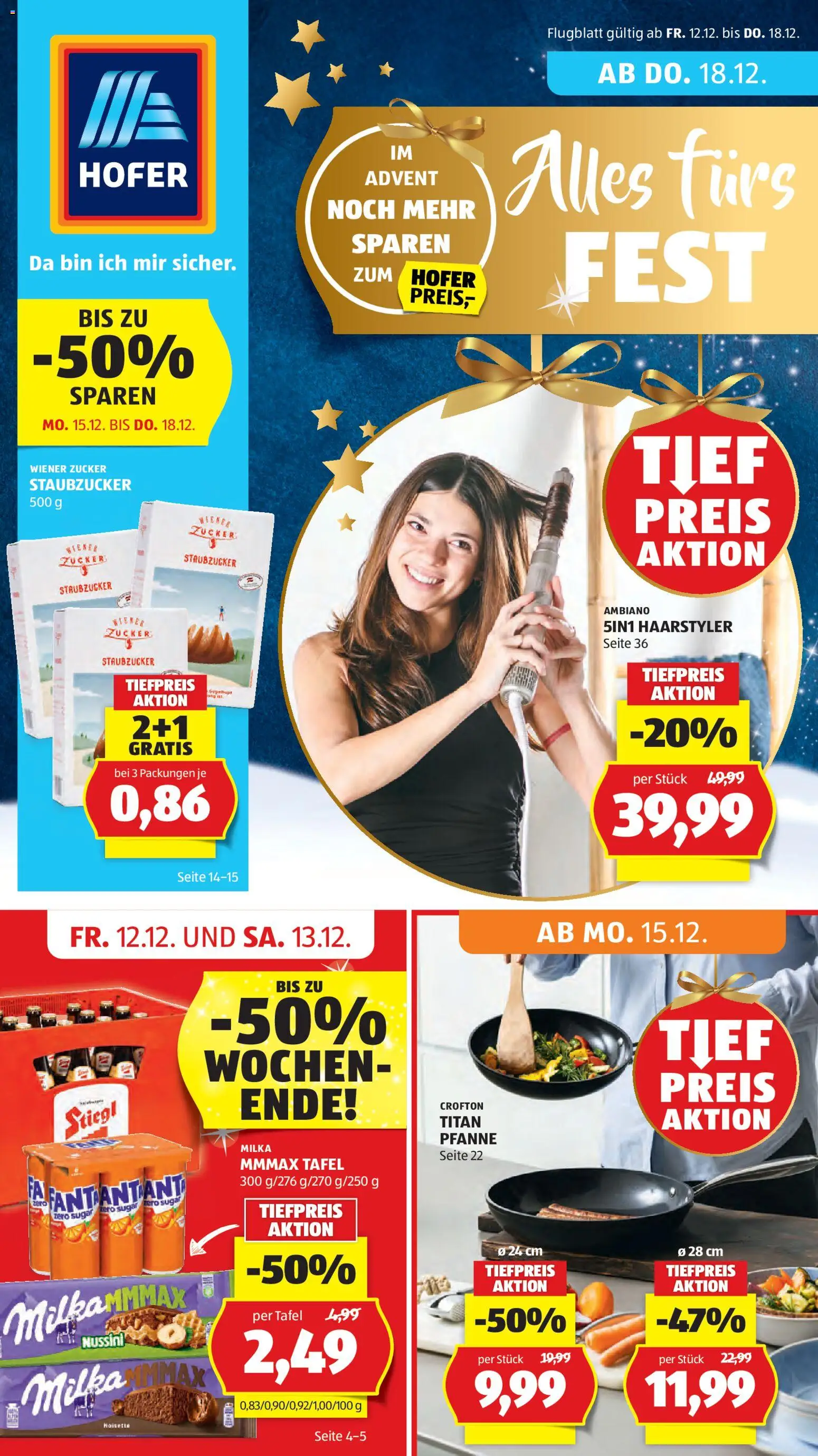 Hofer Flugblatt gültig ab 12.12.2025 | Seite: 1 | Produkte: Zucker