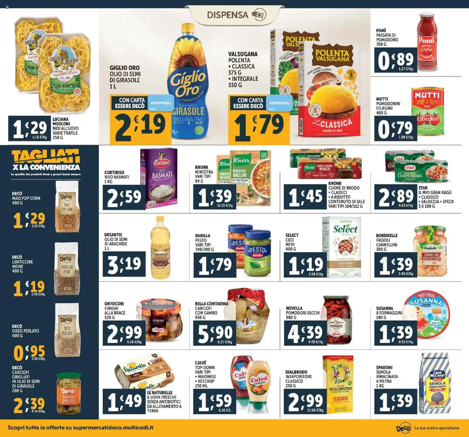 Volantino Decò del 28.10.2025 | Pagina: 14 | Prodotti: Riso Basmati, Ceci, Maionese, Mais