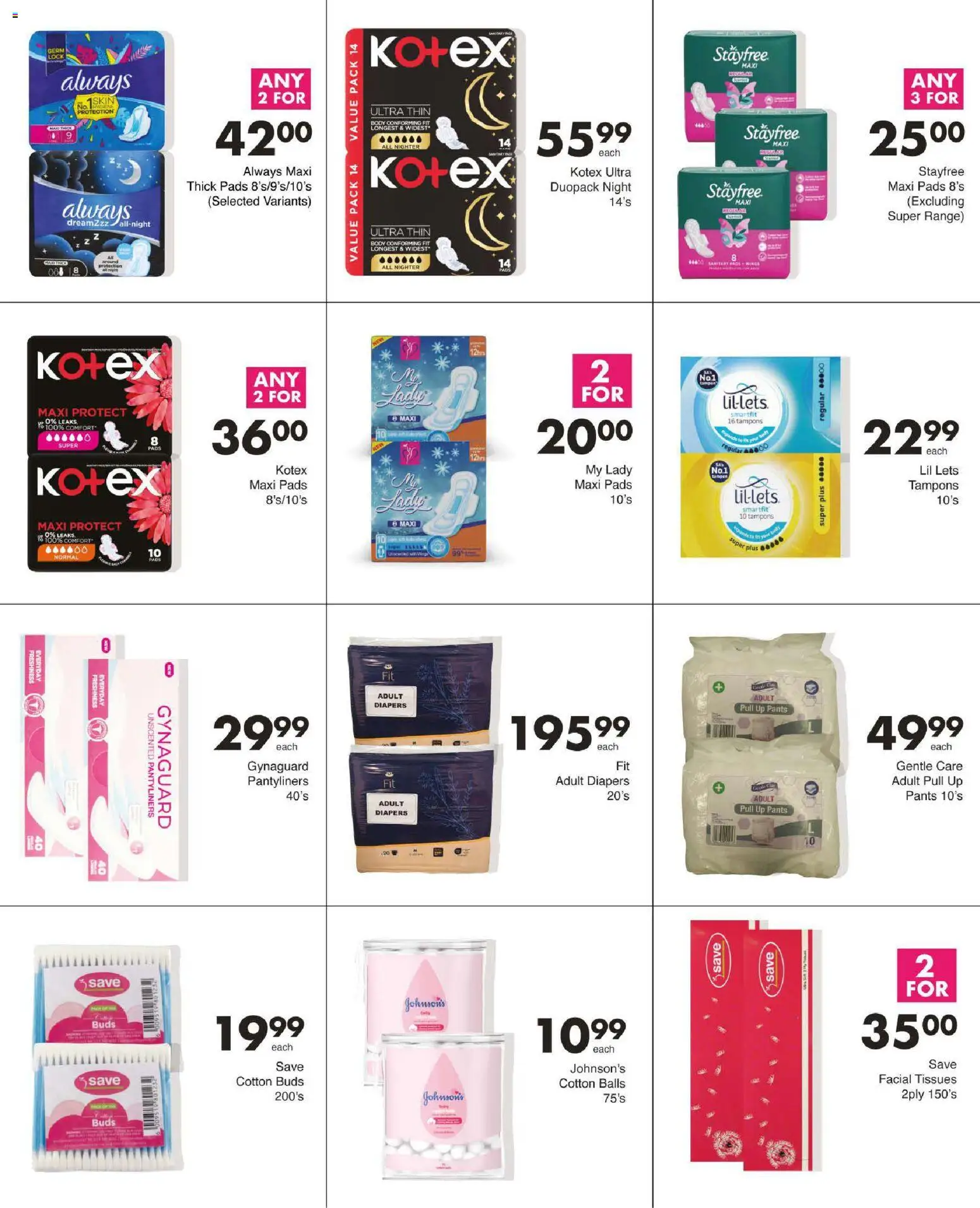 New Save catalogue – valid from 15.01.2026 | Page: 68 | Products: Pants, Pads, Cotton buds, Tissues