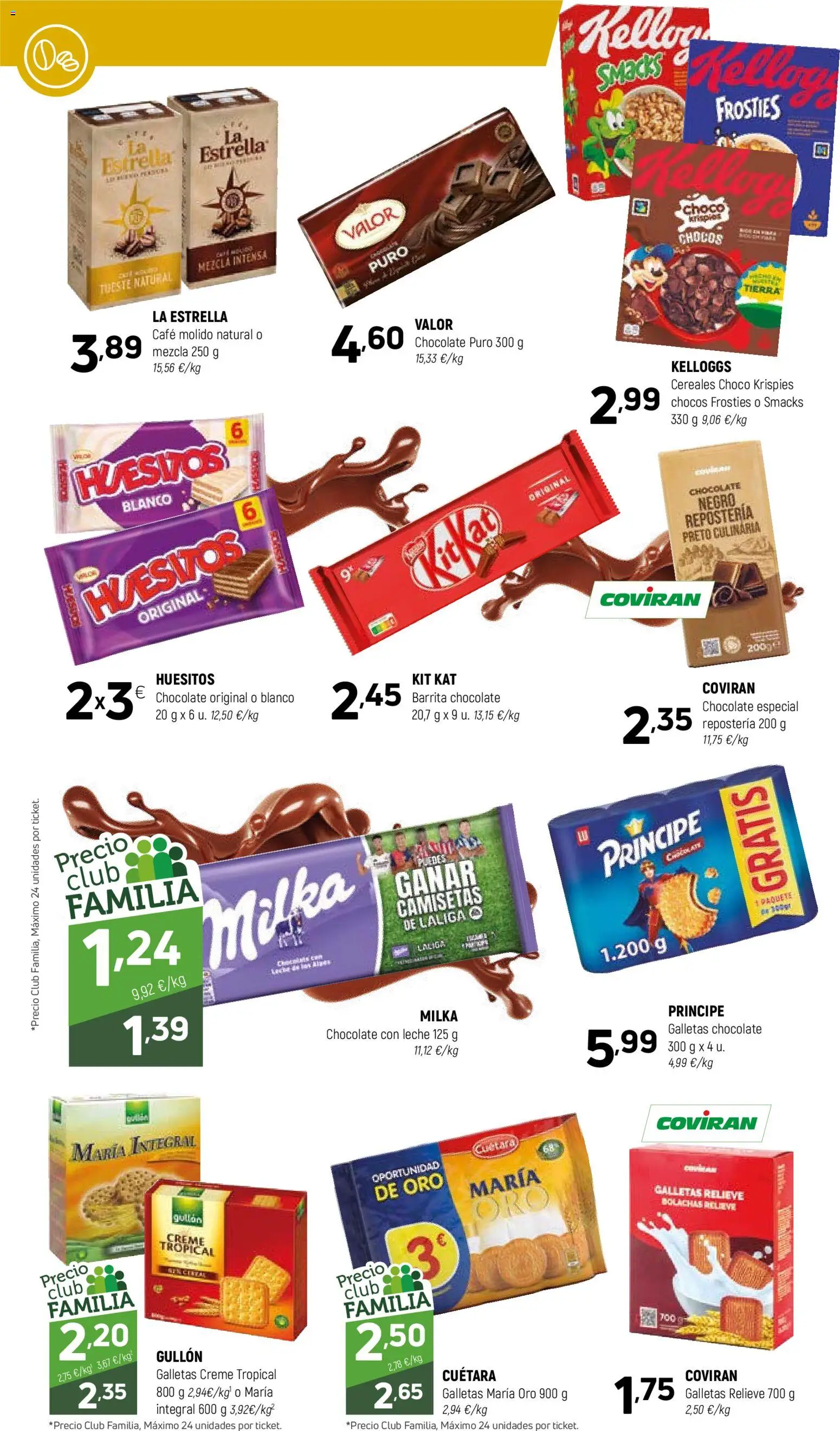 Coviran ofertas │ válido desde el 24.03.2026 | Página: 14 | Productos: Leche, Café molido, Cereales, Galletas