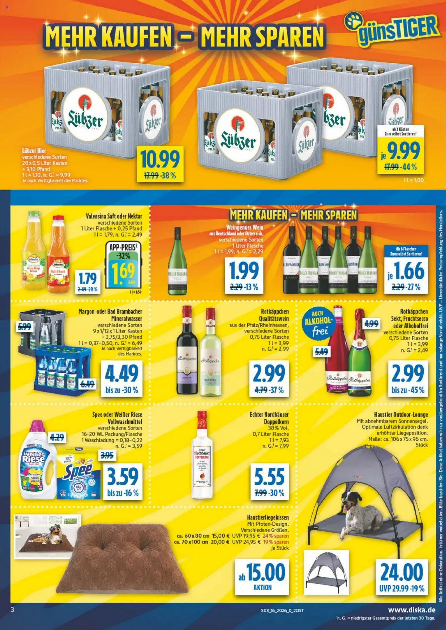 Diska - Diska Angebote Sachsen-Thüringen KW16 – gültig ab 13.04.2026 | Seite: 3 | Produkte: Pils, Valensina, Rotkäppchen, Wein