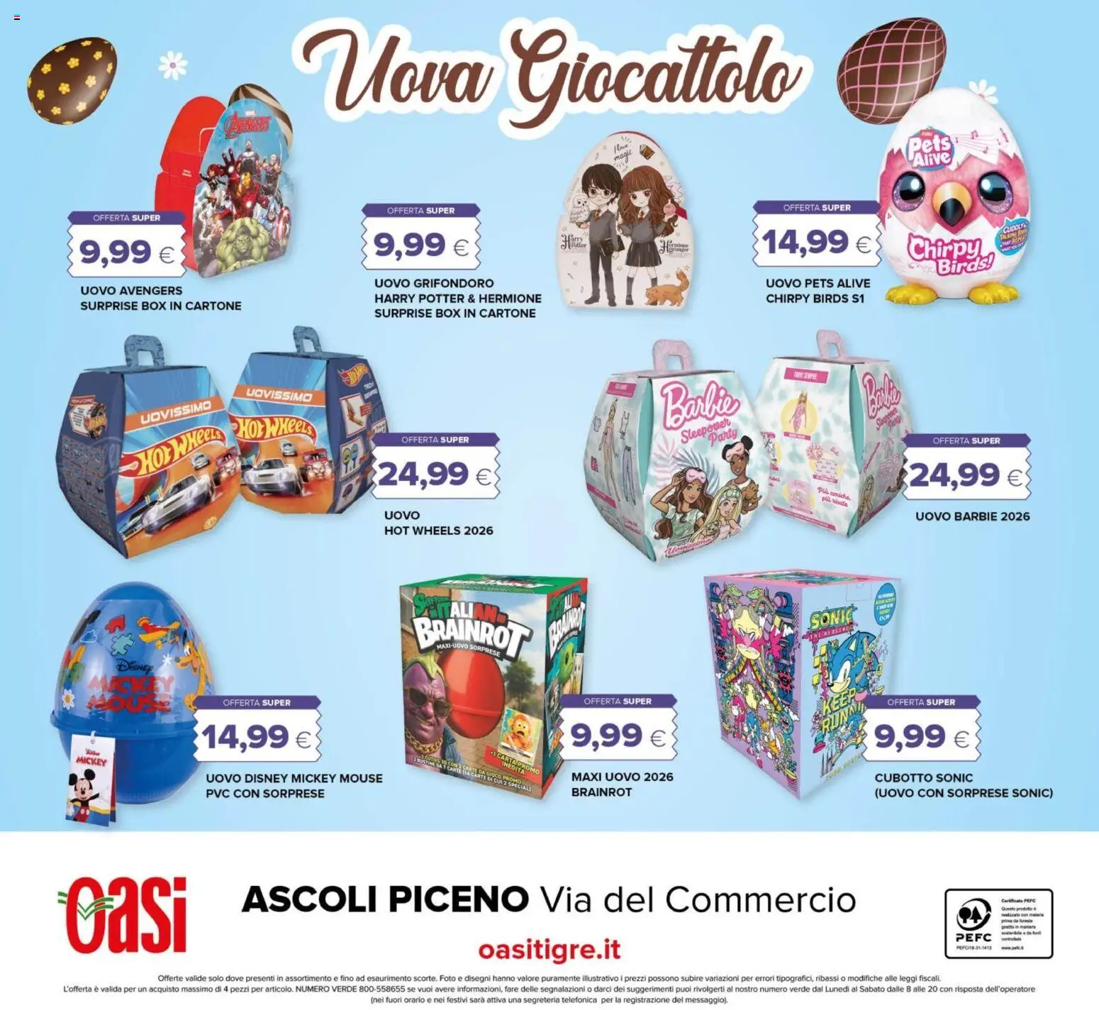 Volantino Oasi del 26.03.2026 | Pagina: 32 | Prodotti: Uova, The, Mouse, Gioco