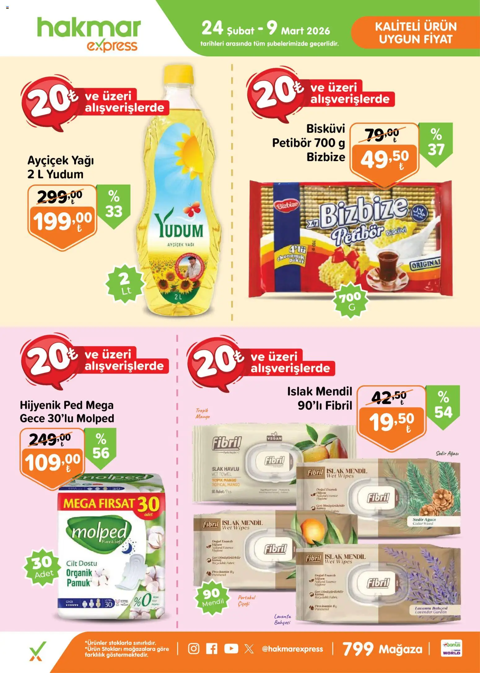 Hakmar Express Salı Aktüel Ürünler - 24.02.2026 tarihinden itibaren geçerlidir | Sayfa: 2 | Ürünler: Hijyenik ped, Mendil, Portakal, Bisküvi