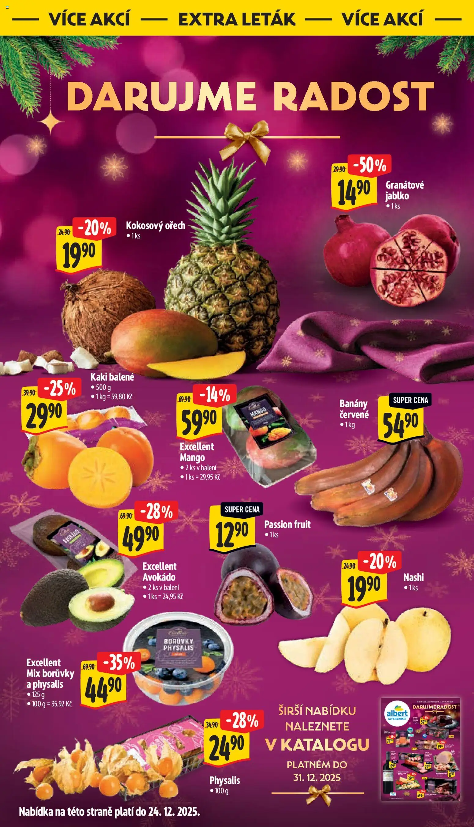 Albert leták - Supermarket od 10.12.2025 | Strana: 38 | Produkty: Physalis, Banány, Borůvky, Kaki
