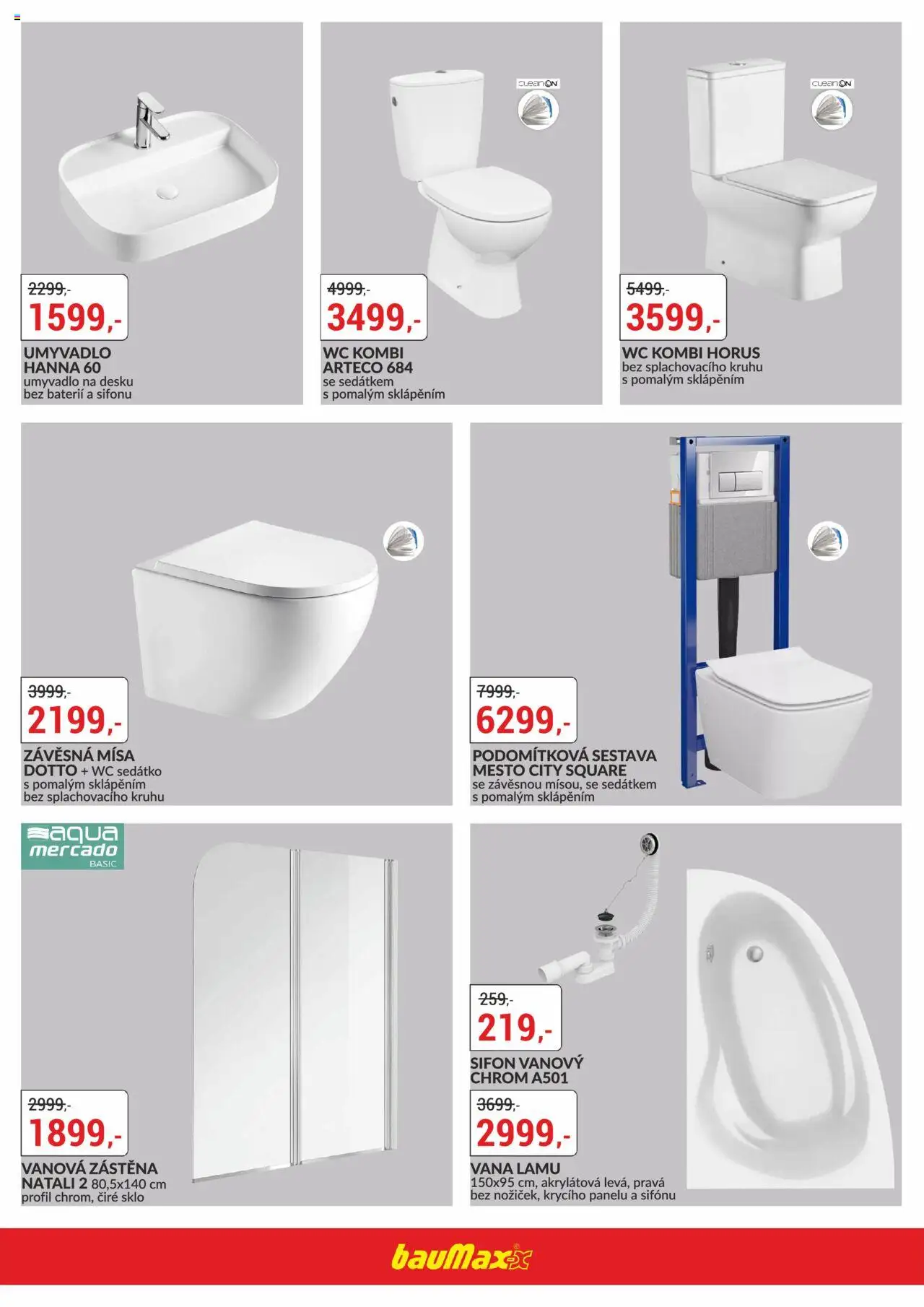 BAUMAX leták - Dny koupelen od 16.10.2025 | Strana: 8 | Produkty: Umyvadlo, Wc, Vana