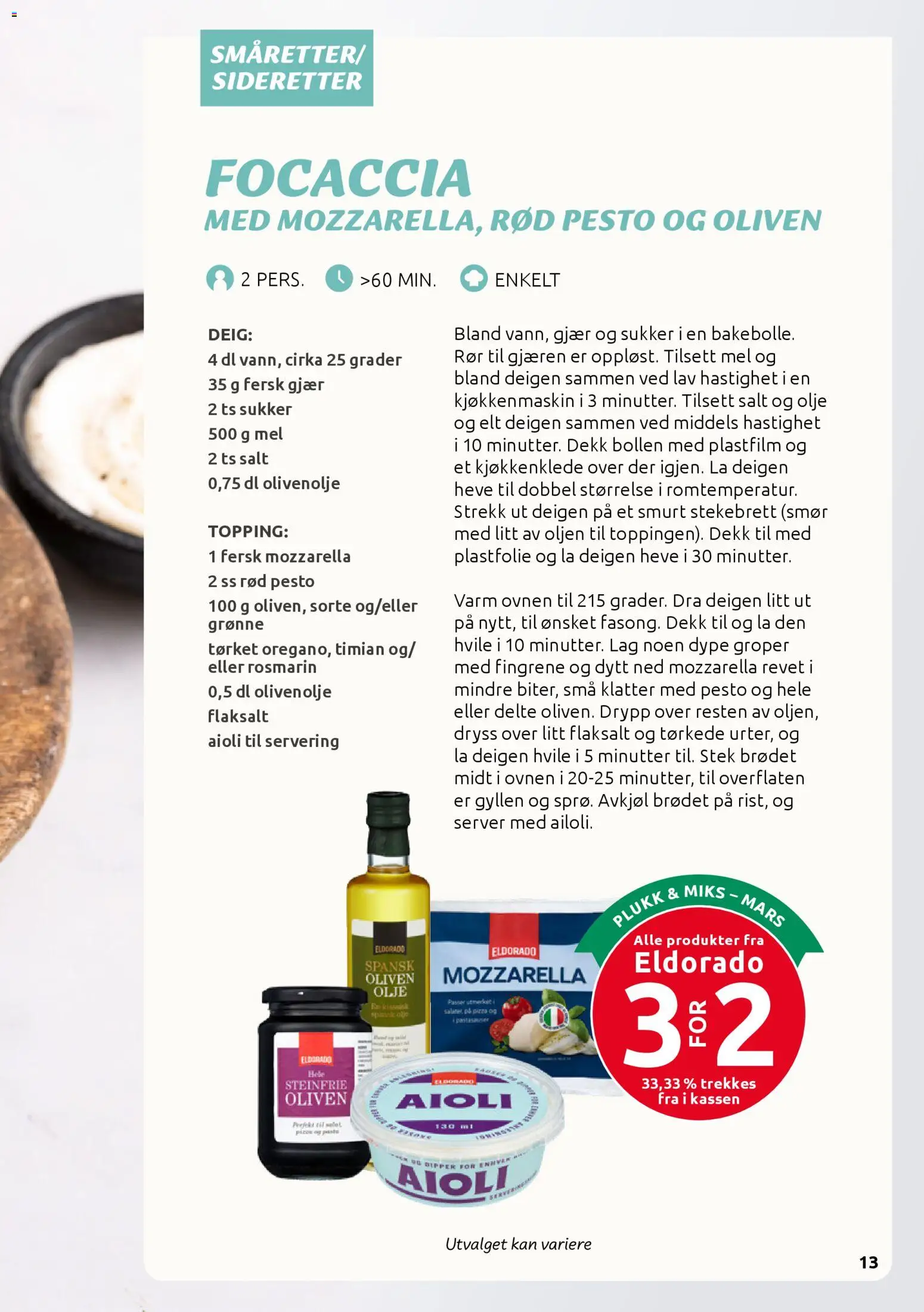 {H1} | Side: 13 | Produkter: Olje, Pizza, Gjær, Підгузки