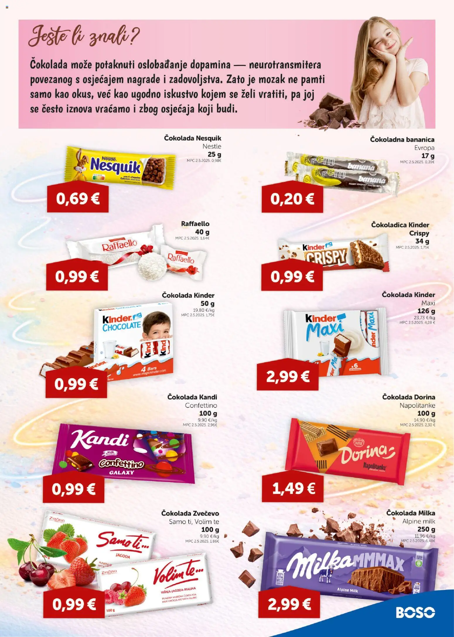 Boso katalog | vrijedi od 23.04.2026 | Stranica: 9 | Proizvodi: Dorina, Čokolada, Nesquik, Milka