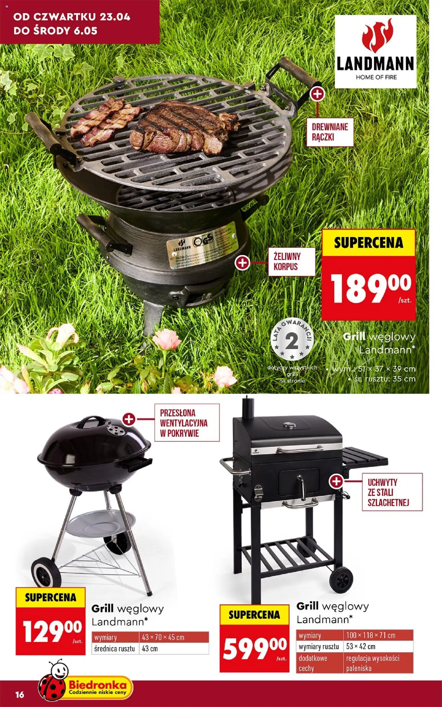Biedronka gazetka - Ogród od 20.04.2026 | Strona: 16 | Produkty: Grill