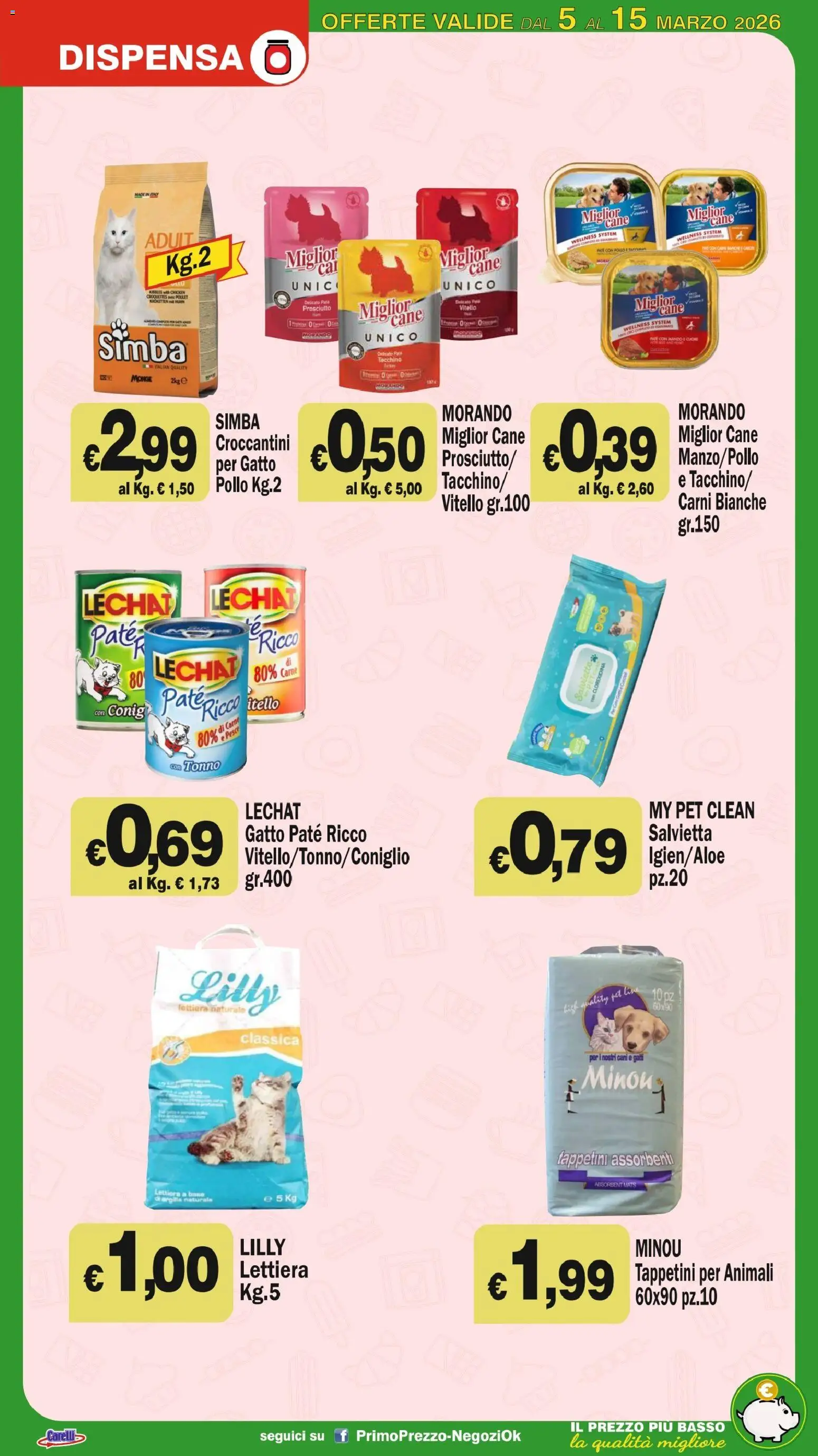 Volantino Primo Prezzo del 05.03.2026 | Pagina: 18 | Prodotti: Pollo, Prosciutto, Vitello, Tonno