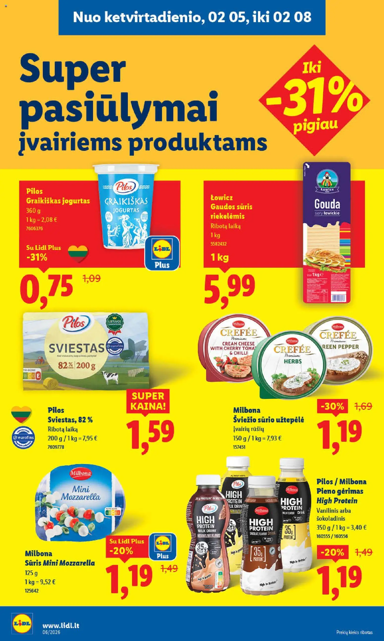 LIDL akcijos nuo 02.02.2026 | Puslapis: 30 | Prekių: Užtepėlė, Jogurtas, Sūris, Sviestas
