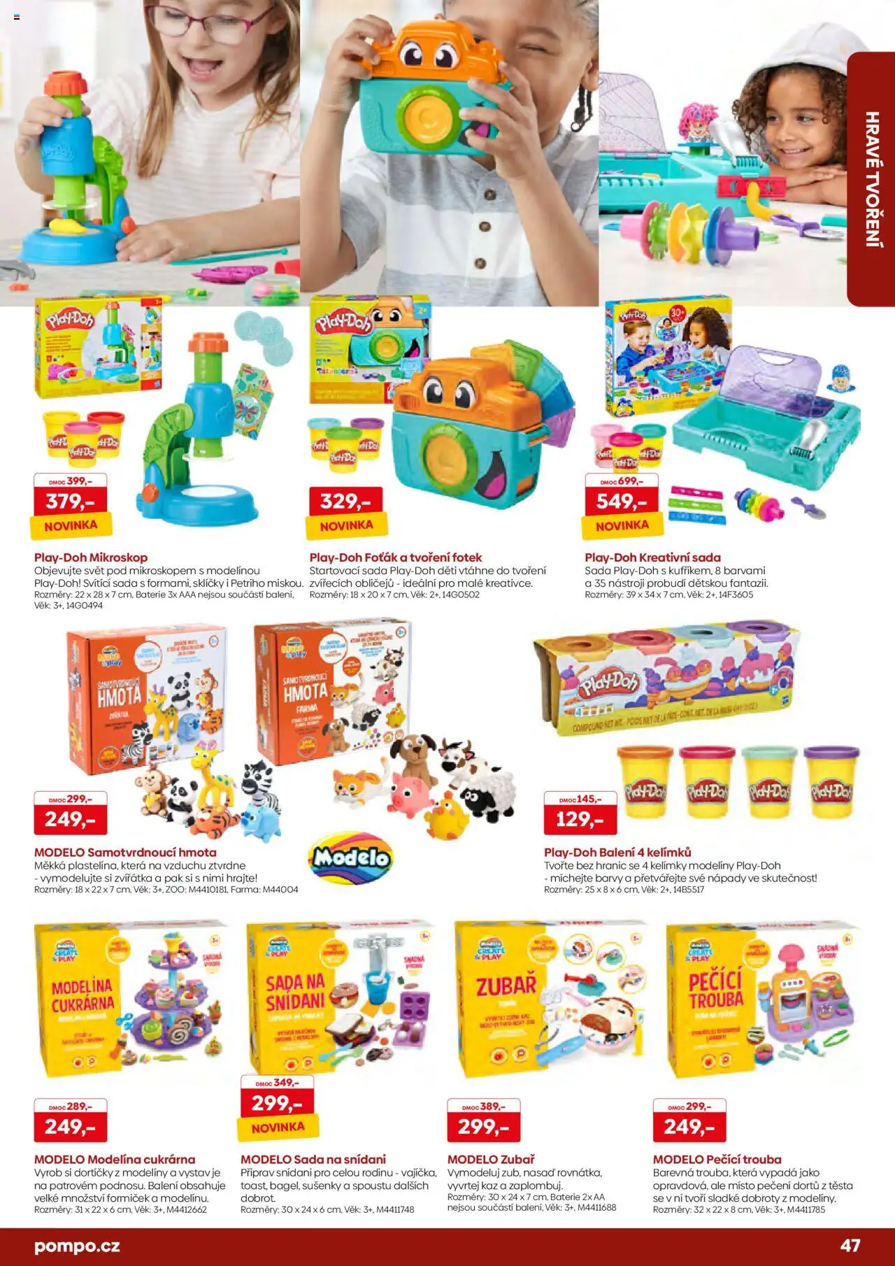 POMPO katalog Vánoce 2025 od 16.10.2025 | Strana: 47 | Produkty: Modelína, Kreativní sada, Baterie, Sušenky