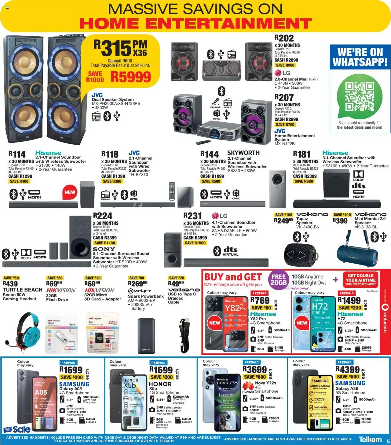 New OK Furniture catalogue – valid from 17.09.2025 | Page: 5 | Products: Smartphone, Cable, USB, Soundbar