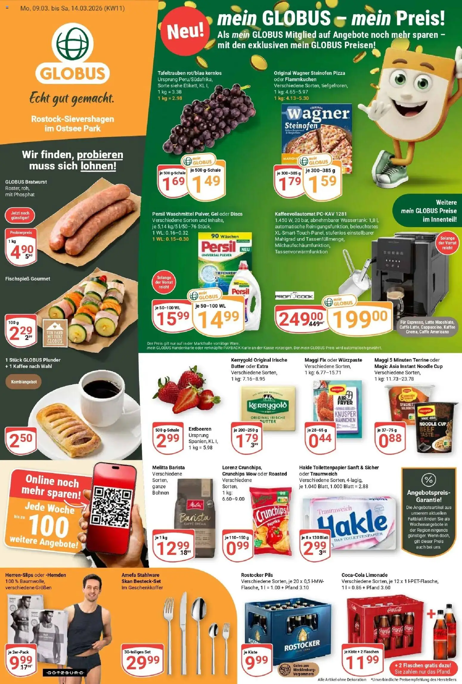 Globus prospekt Lambrechtshagen	 – gültig ab 09.03.2026 | Seite: 1 | Produkte: Melitta, Erdbeeren, Persil, Maggi 5 minuten terrine