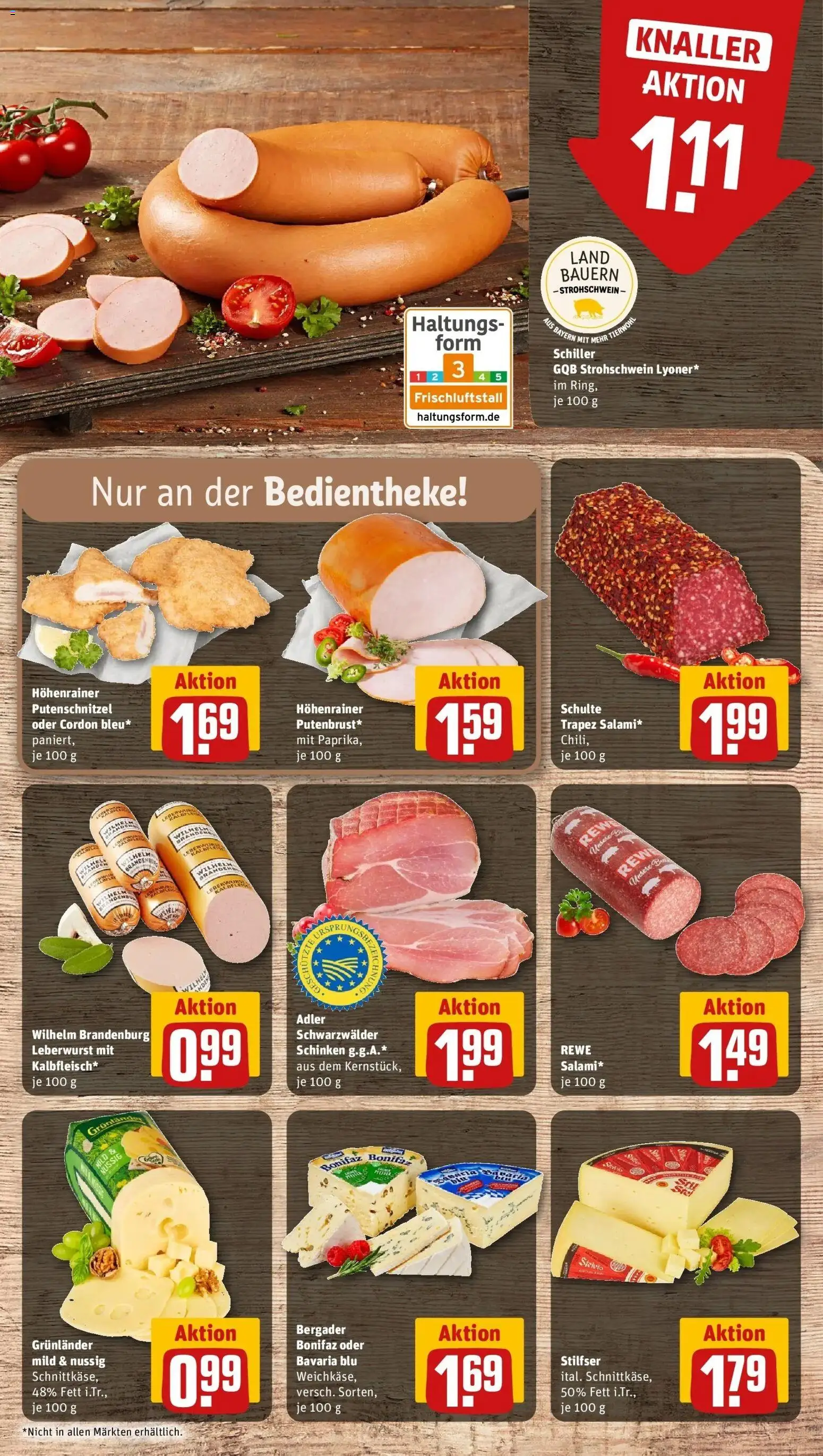 Rewe Prospekt Schönau	 – gültig ab 09.03.2026 | Seite: 9 | Produkte: Grunlander, Putenschnitzel, Schinken