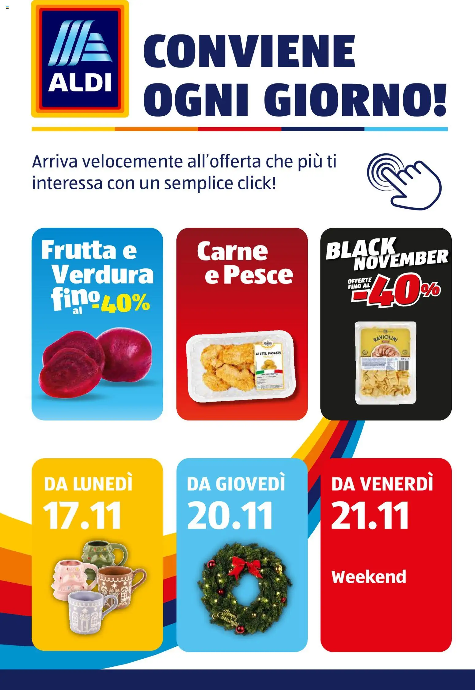 Volantino Aldi del 17.11.2025 | Pagina: 2 | Prodotti: Pollo, Pesce, Frutta