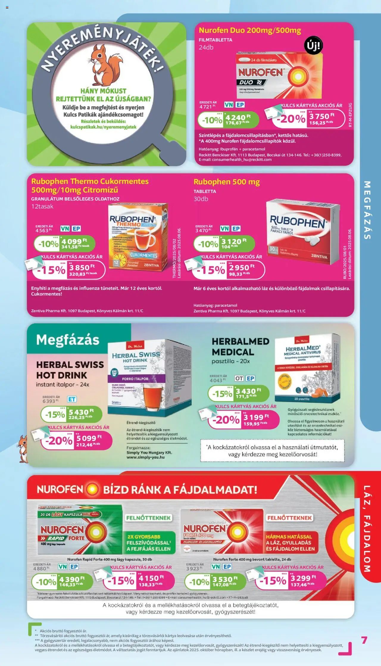 Kulcs Patika akciós ujság - amely érvényes a következő dátumtól: 01.10.2025 | Oldal: 7 | Termékek: Italpor