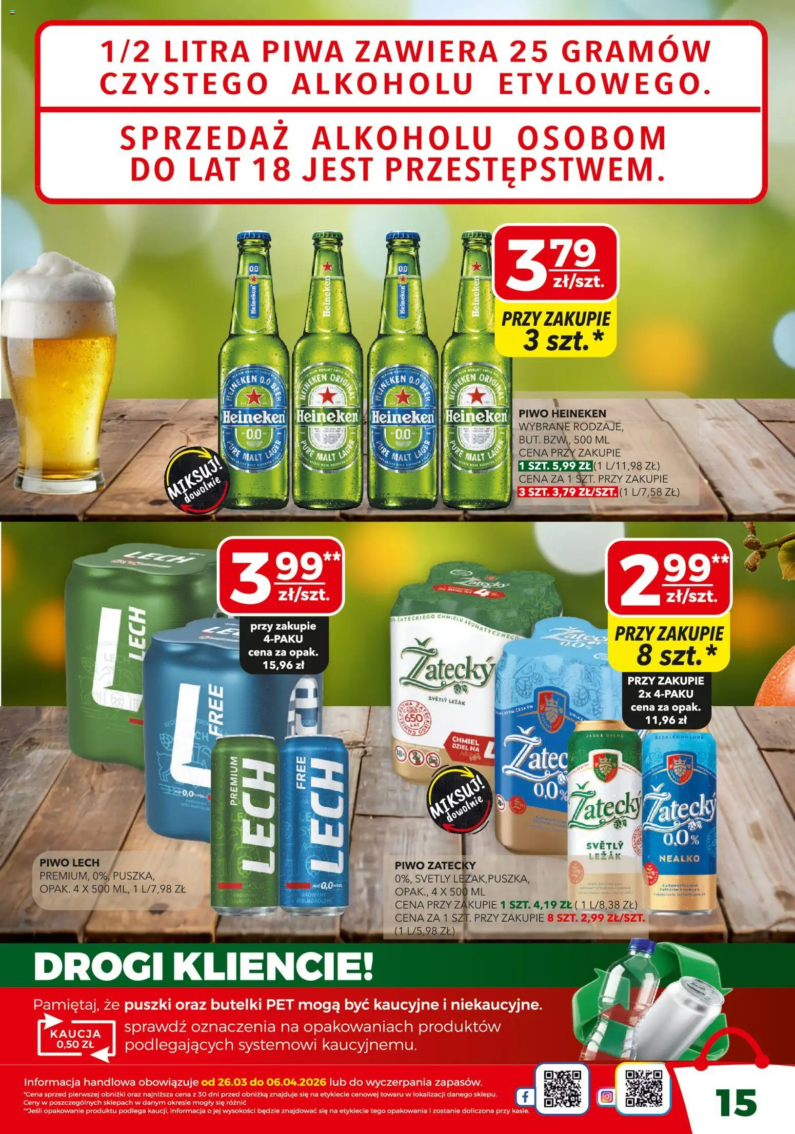Top Market gazetka od 26.03.2026 | Strona: 15 | Produkty: Leżak, Piwo, Heineken