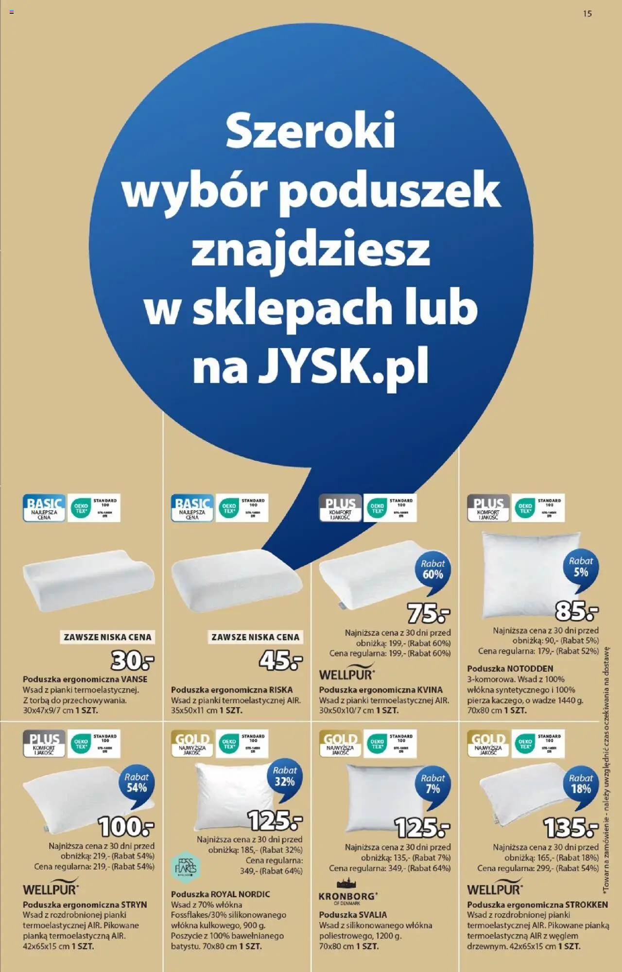 JYSK Gazetka od 24.09.2025 | Strona: 15 | Produkty: Torba, Poduszka, Pianki