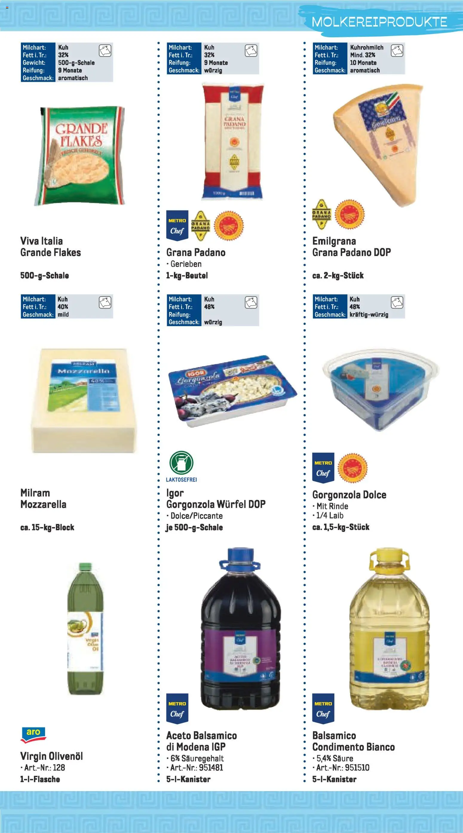 Metro Highlights Mediterrane Gastronomie – gültig ab 01.02.2026 | Seite: 7 | Produkte: Gewicht, Balsamico, Olivenol, Milram