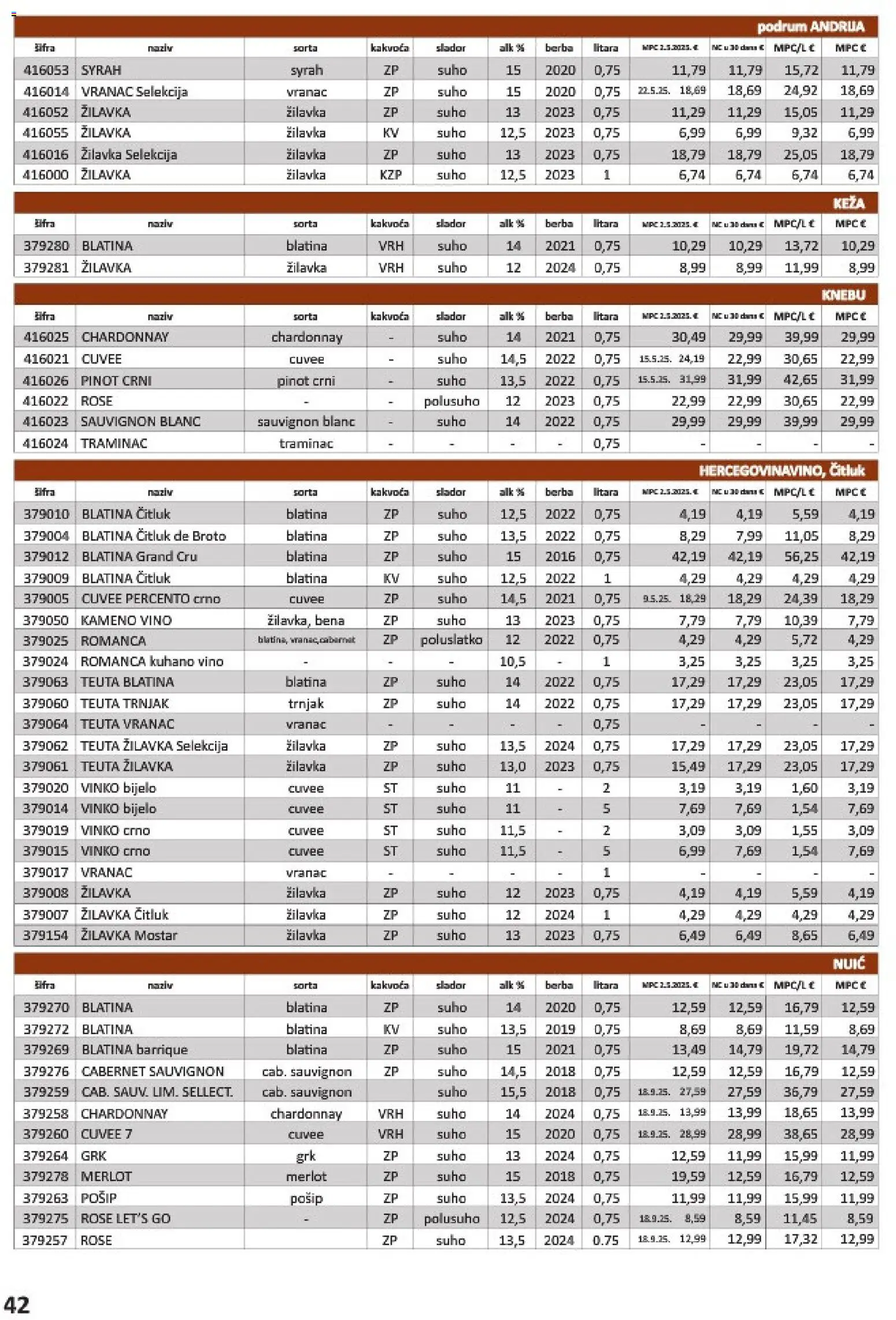 Vrutak katalog | vrijedi od 01.11.2025 | Stranica: 42 | Proizvodi: Vino