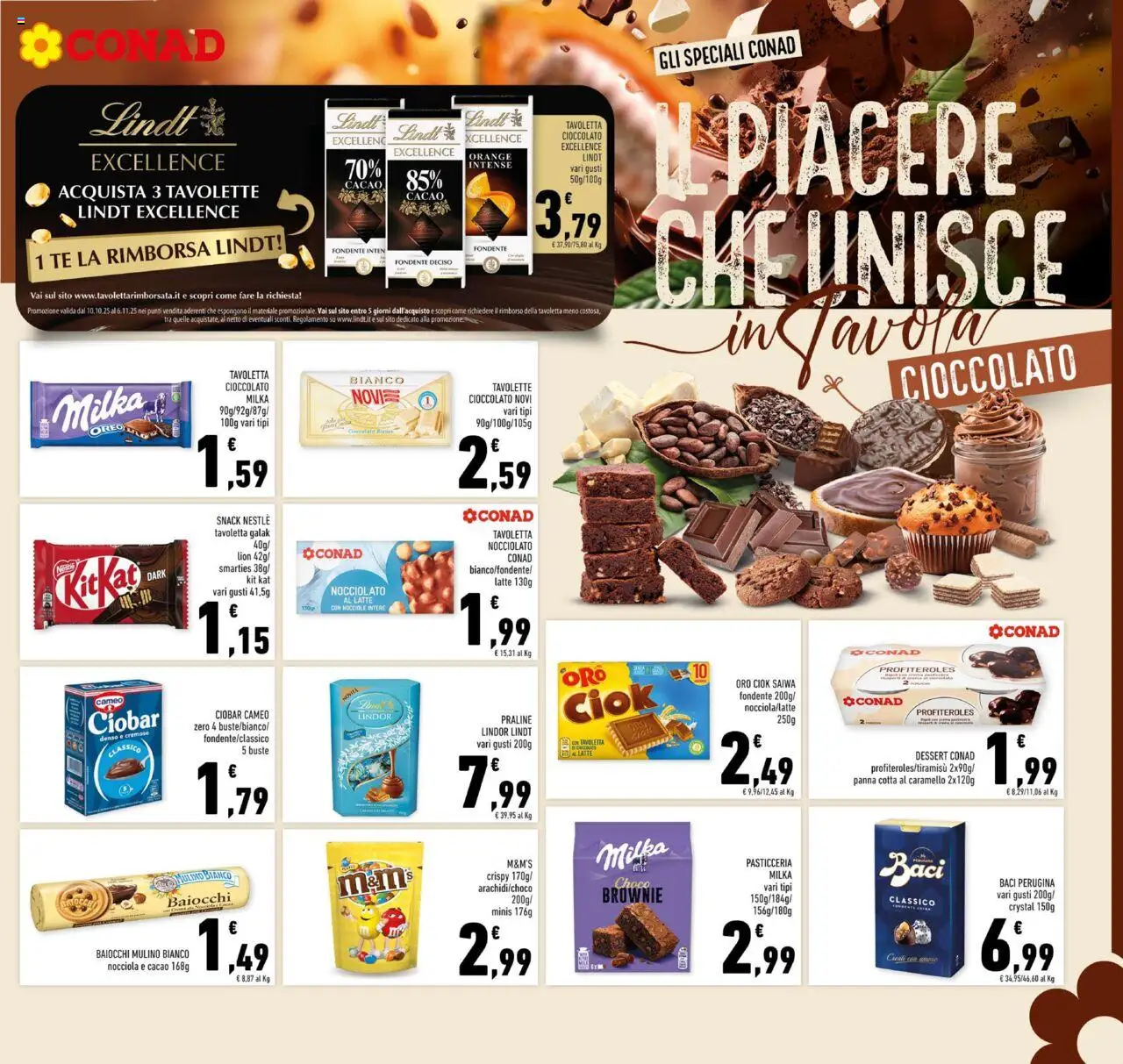 Volantino Conad del 22.10.2025 | Pagina: 13 | Prodotti: Cioccolato, Tè, Latte, Nocciole