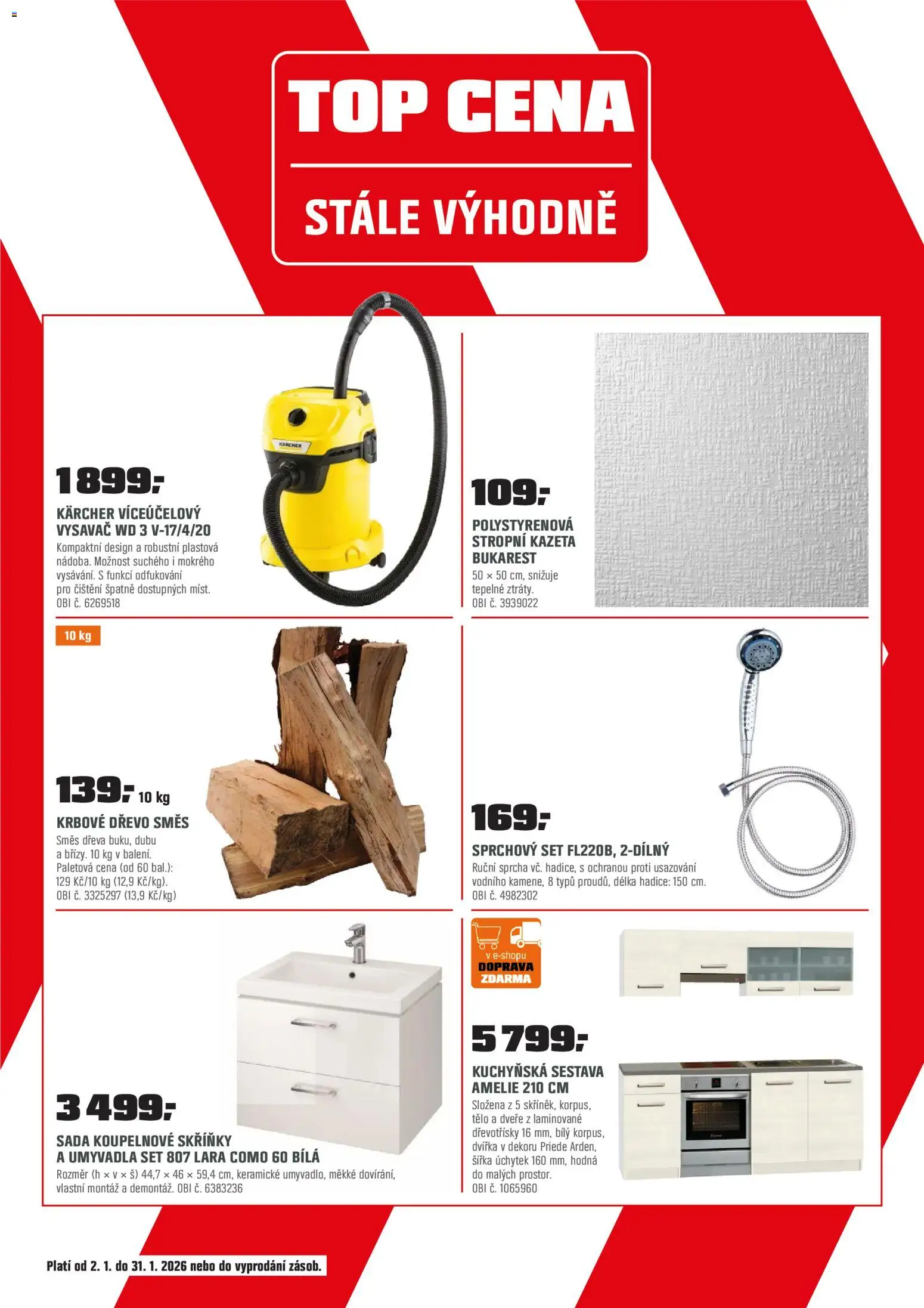OBI leták - Bobří síla v akci od 02.01.2026 | Strana: 16 | Produkty: Kärcher, Koupelnové skříňky, Sprcha, Hadice