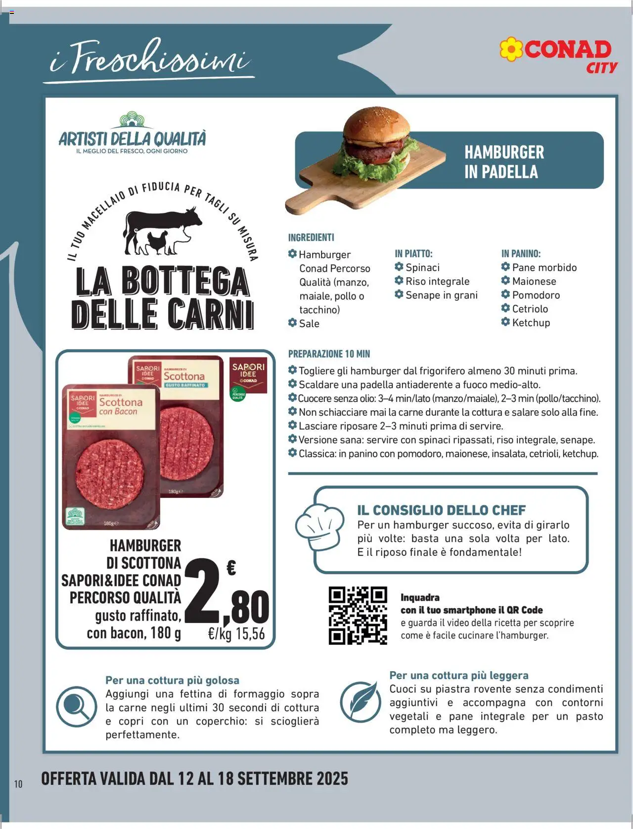 Volantino Conad del 12.09.2025 | Pagina: 10 | Prodotti: Spinaci, Video, Frigorifero, Padella