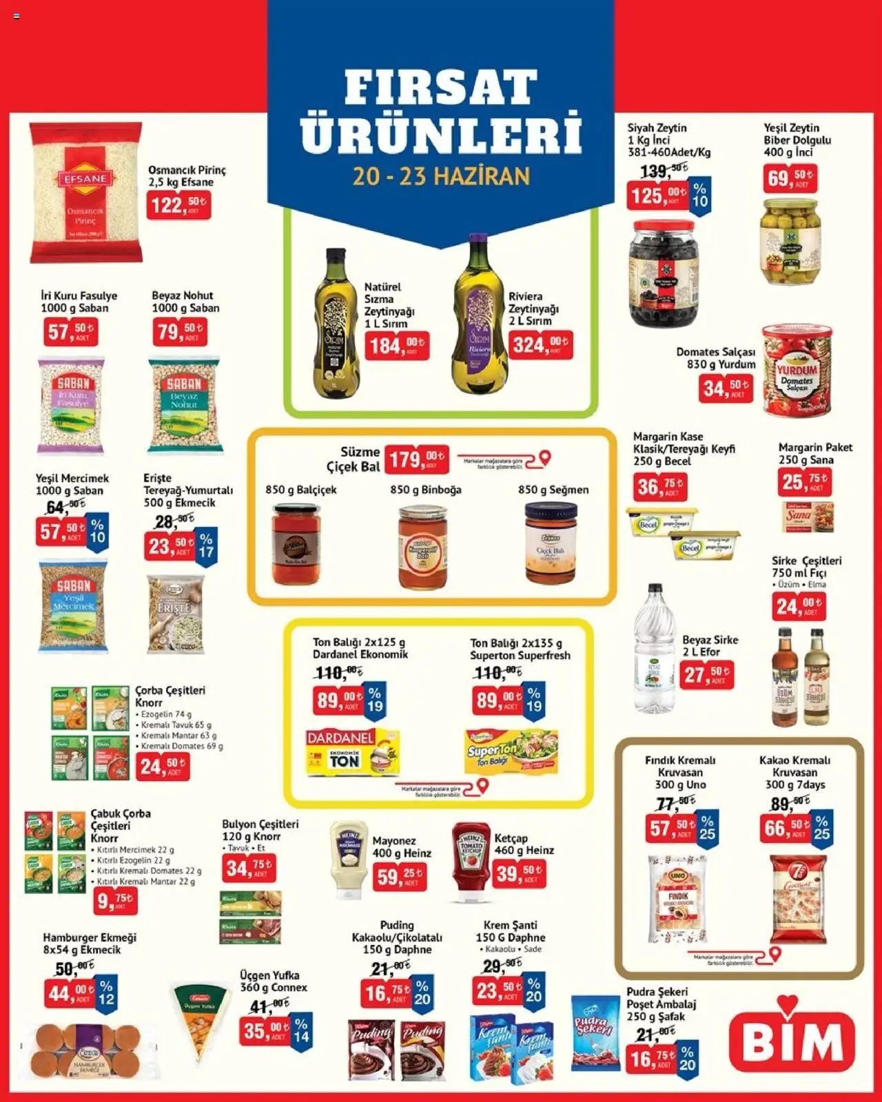 BİM Katalog - 20.06.2025 tarihinden itibaren geçerlidir | Sayfa: 3 | Ürünler: Kuru fasulye, Kaşe, Domates, Pudra