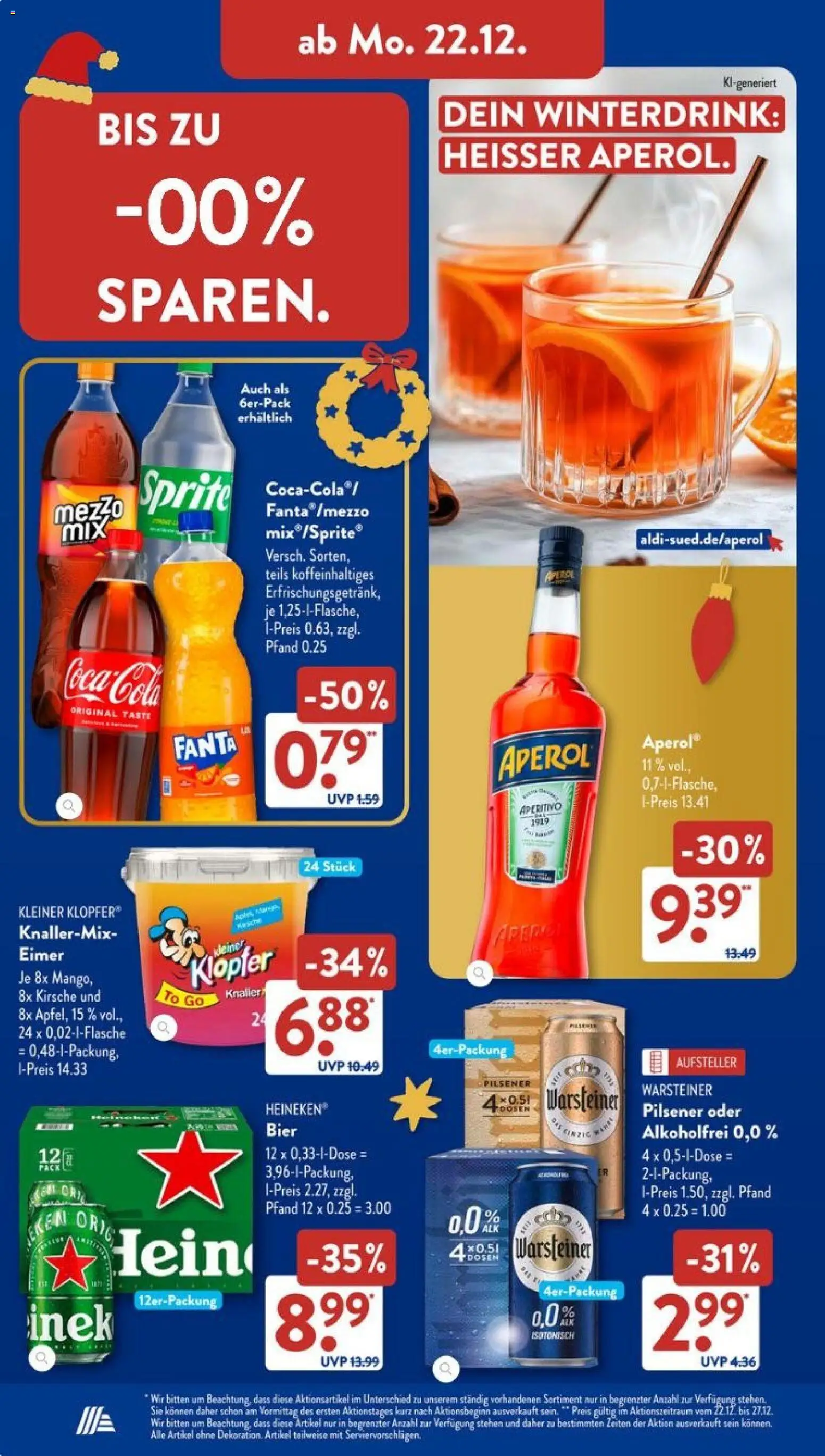 Aldi Süd Prospekt 	 – gültig ab 22.12.2025 | Seite: 20 | Produkte: Coca cola, Cola, Bier, Warsteiner