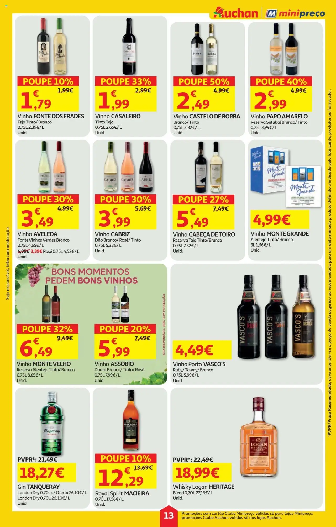 Minipreço folheto │ válido de 04.09.2025 | Página: 13 | Produtos: Whisky, Vinho, Gin